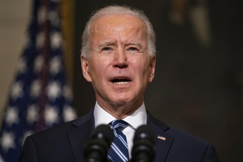 President Joe Biden delivers remarks on climate change and green jobs, in the State Dining Room of the White House, Wednesday, Jan. 27, 2021, in Washington. (AP Photo / Evan Vucci)