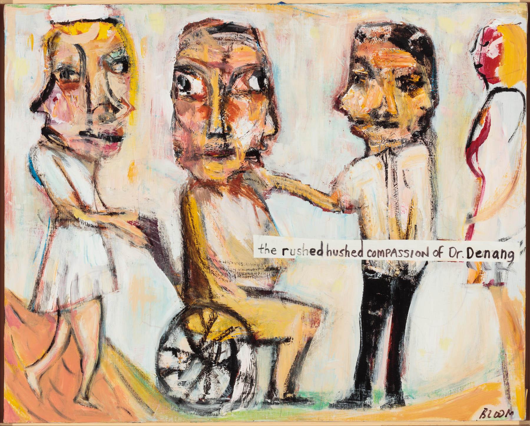 Jim Bloom (American, b. 1968). The Rushed Hushed Compassion of Dr. Denang, n.d. Mixed media on canvas, 24 x 30 in. (61 x 76.2 cm). Collection of Victor F. Keen 