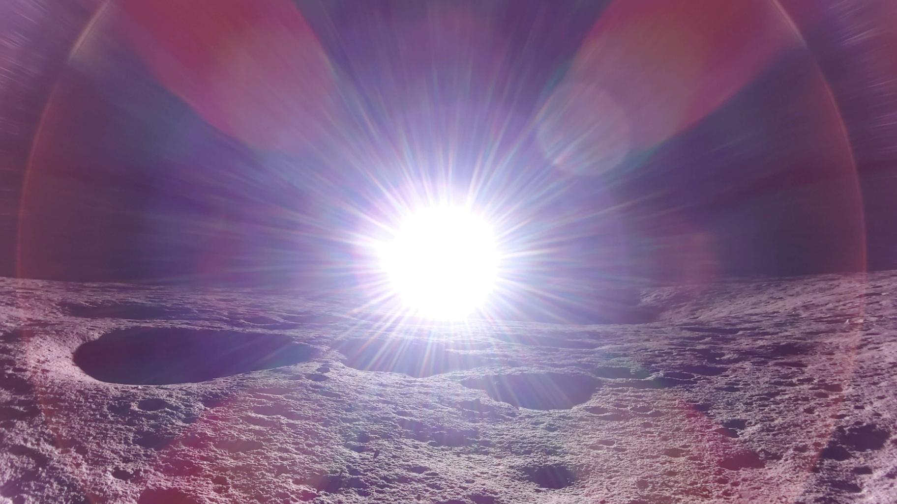 A lunar sunrise, captured by the Blue Ghost lander. (NASA / X)