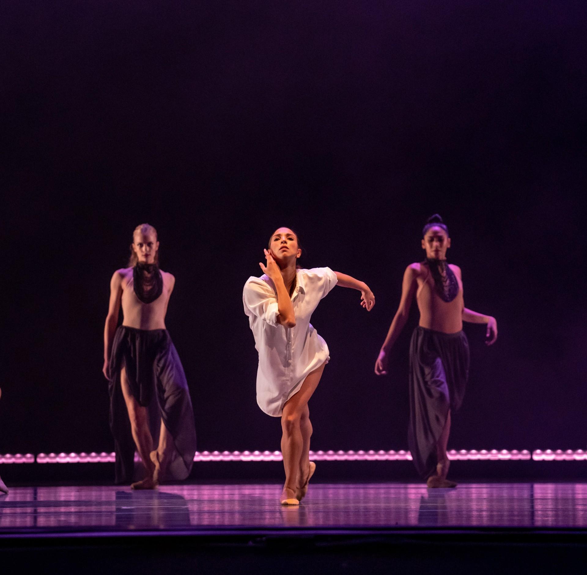 Anais Bueno, Brooke Linford and Christine Rocas perform in “Bolero.” (Photo by Cheryl Mann)