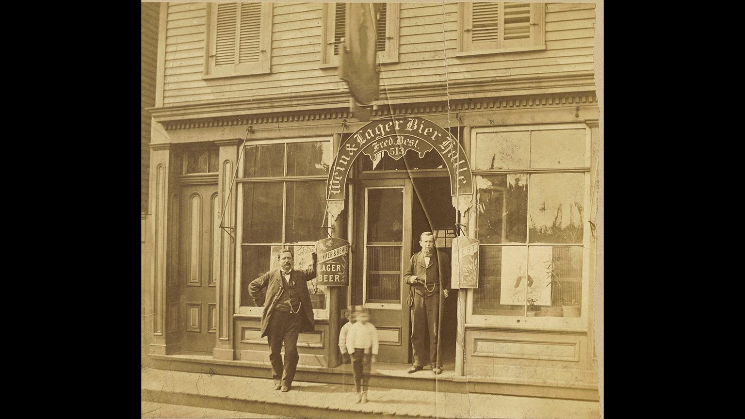 The Wein & Lager Bier Halle, once located at 513 S. Halsted St. served up wine and beer for German immigrants from 1880 to 1885. (Chicago History Museum)
