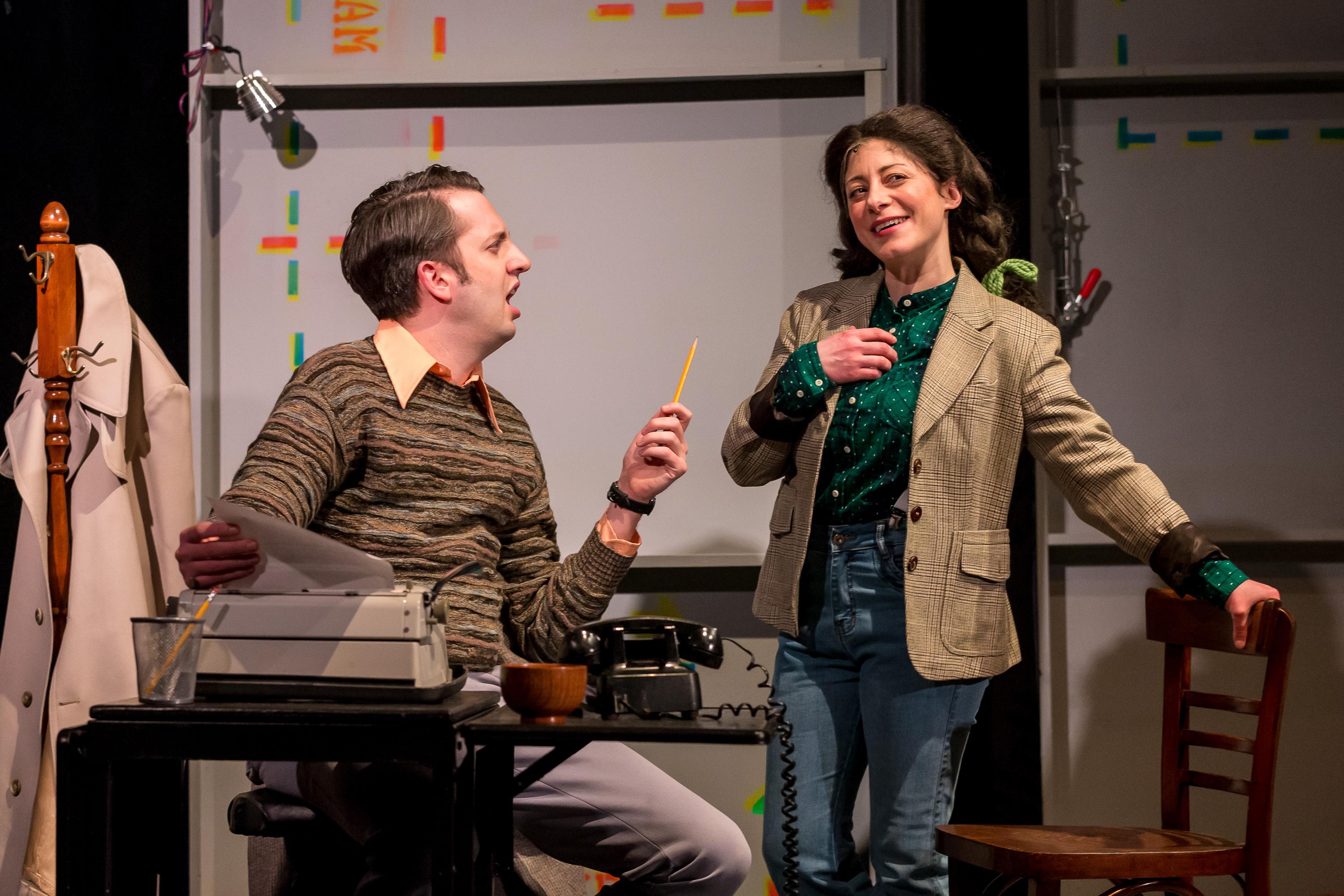 Jackson Evans as Alan Zweibel and Dana Tretta as Gilda Radner in “Bunny Bunny” (Photo: Brett A. Beiner)