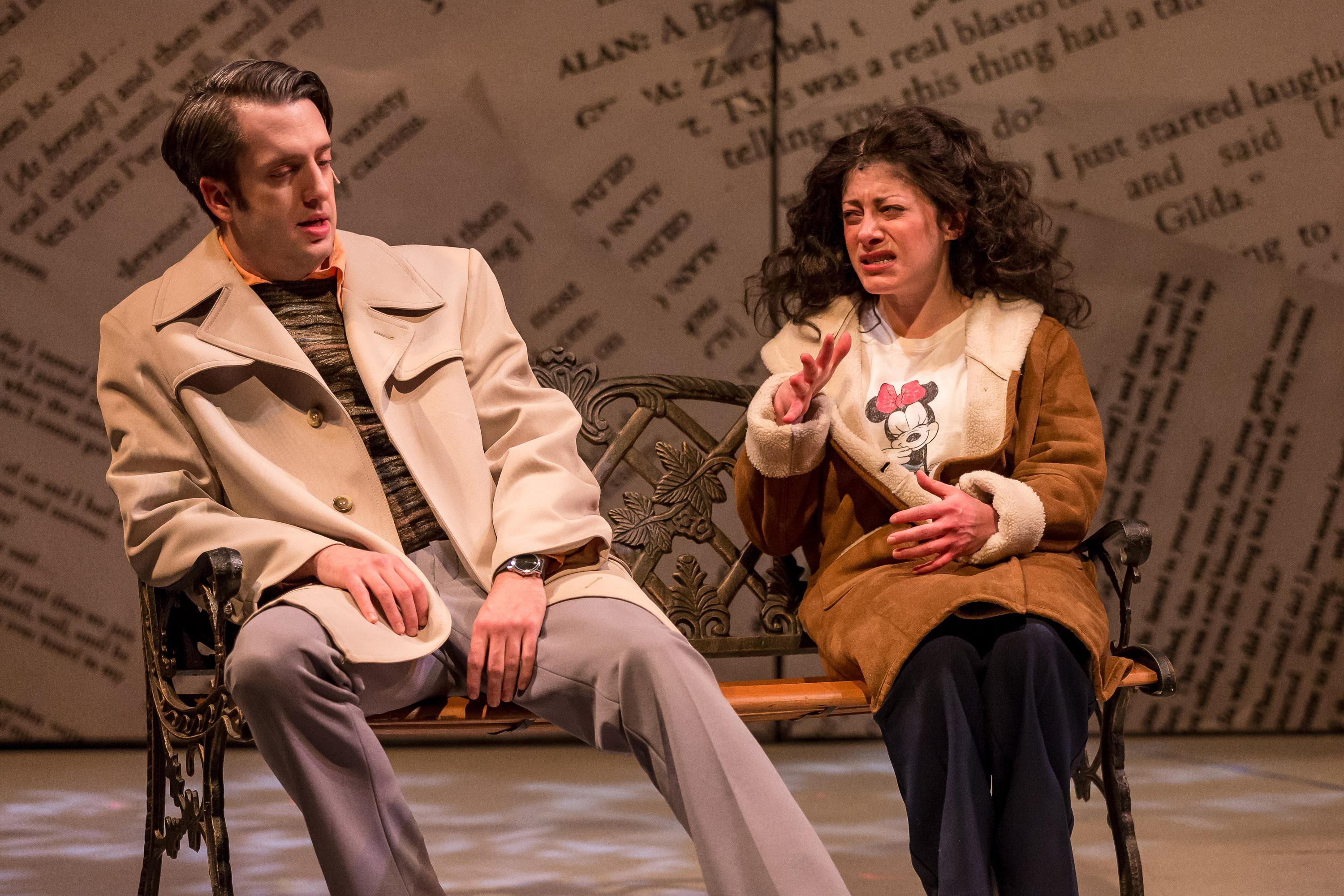 Jackson Evans as Alan Zweibel and Dana Tretta as Gilda Radner in “Bunny Bunny” (Photo: Brett A. Beiner)