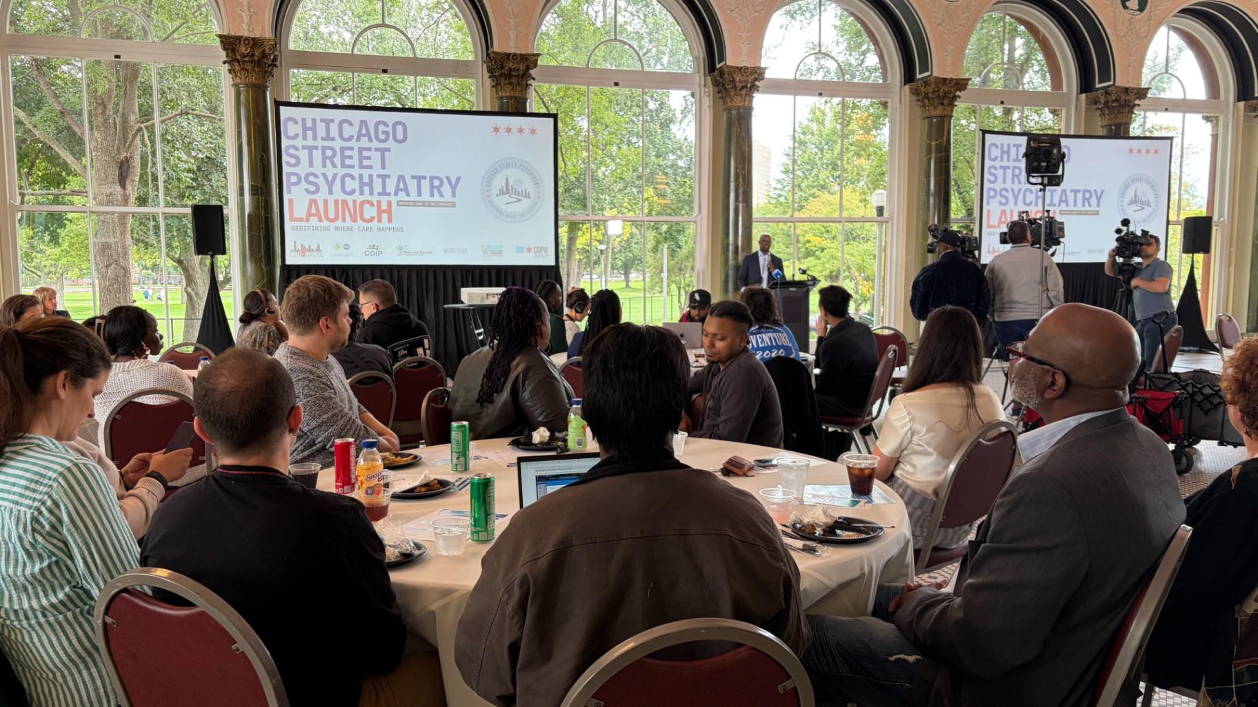 The city’s street psychiatry pilot program is administered by teams of specialized healthcare workers who engage with people at shelters, parks, encampments, CTA transit areas and other community locations. CDPH has allocated approximately $1.05 million for the pilot program. (Eunice Alpasan / WTTW News)