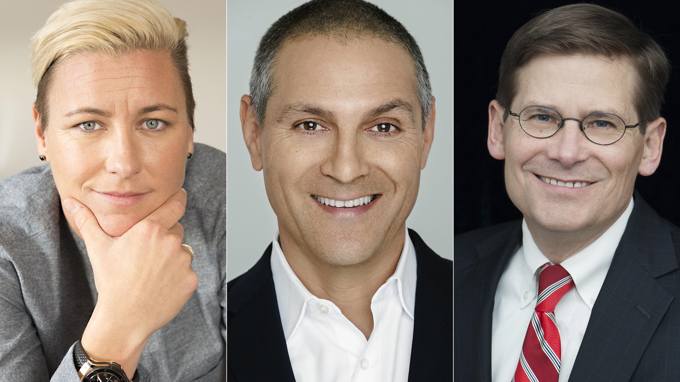 From left: Abby Wambach, Ari Emanuel and Michael Morell take part in this year's Chicago Ideas Week. (Courtesy of Chicago Ideas Week)
