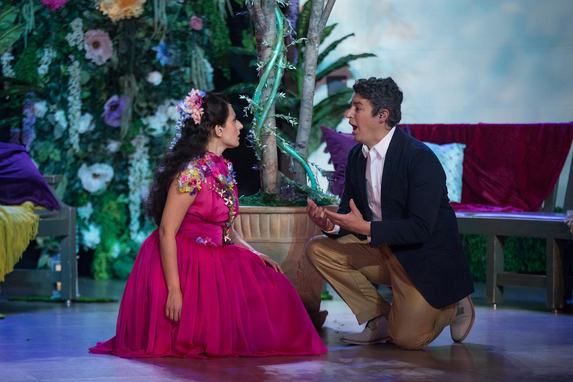 Megan Pachecano is Beatriz and Daniel Montenegro is Giovani in the Chicago Opera Theater production of Daniel Catan’s “La hira de Rappaccini” (“Rappaccini’s Daughter”). (Photo: Justin Barbin)