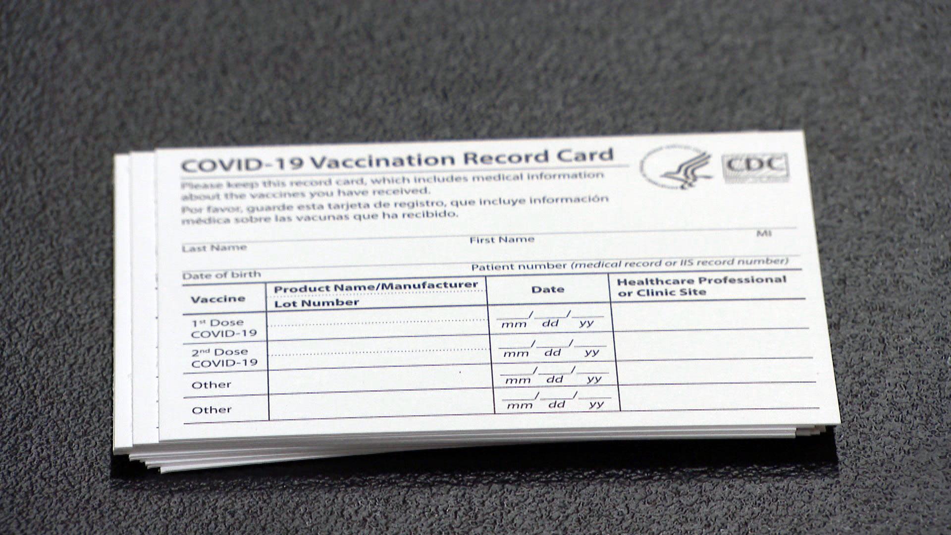Individuals are issued a COVID-19 vaccination card when they’re vaccinated. (WTTW News)