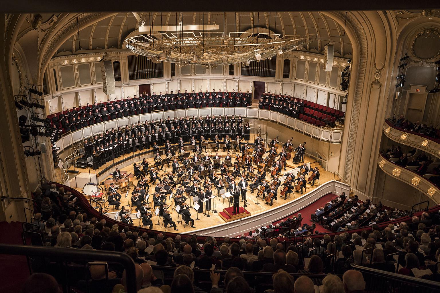 Zell Music Director Riccardo Muti leads the Chicago Symphony Orchestra and Chorus in Verdi’s Requiem featuring soprano Vittoria Yeo in her CSO debut, mezzo-soprano Daniela Barcellona, tenor Piotr Beczala in his CSO subscription concert debut and bass Dmitry Belosselskiy. (© Todd Rosenberg)