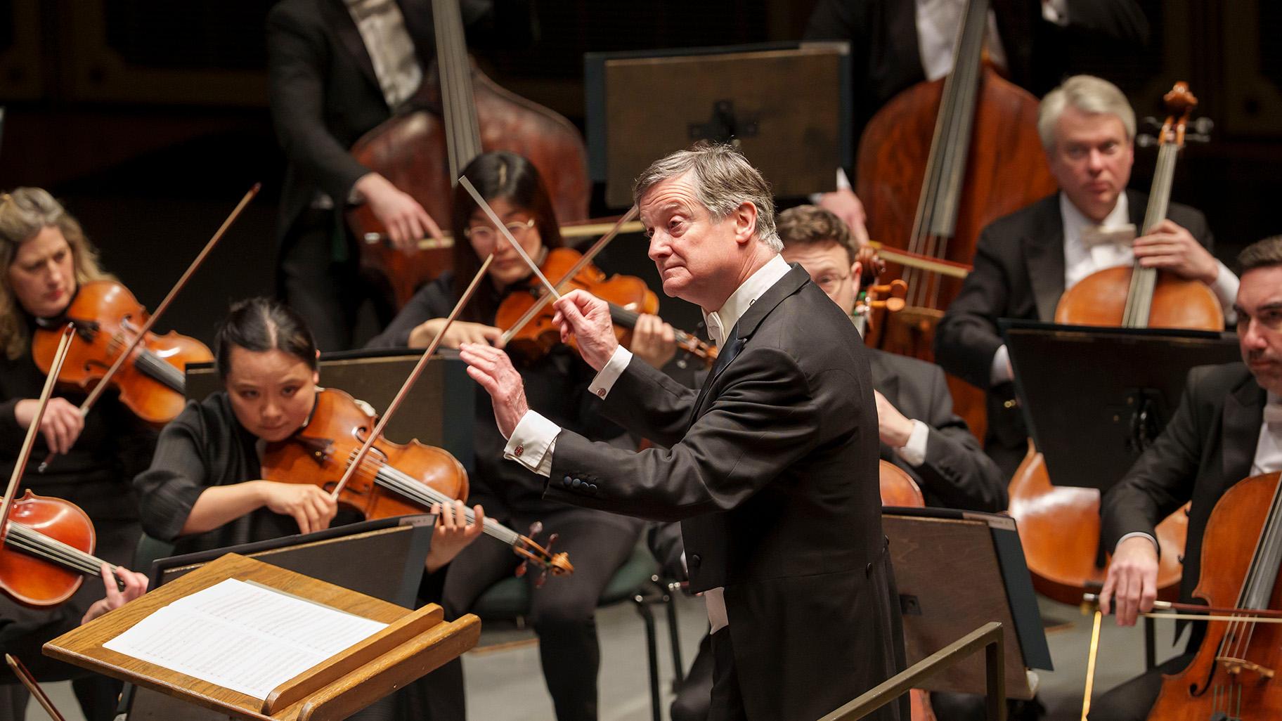 Conductor Harry Bicket leads the Chicago Symphony Orchestra in a performance of Joseph Bologne, Chevalier de Stain-George's Symphony No. 1. (Todd Rosenberg Photography)