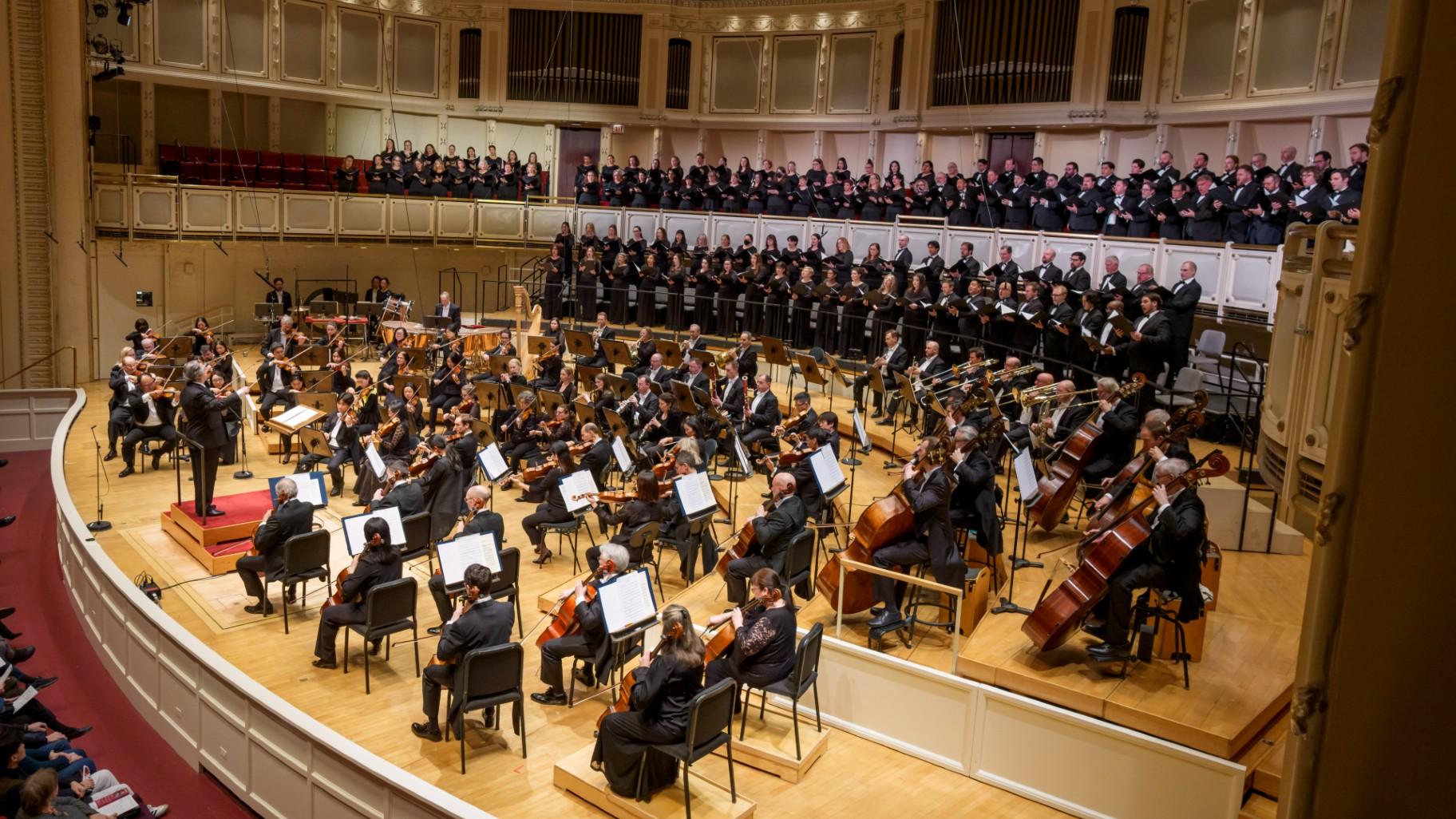 The Chicago Symphony Orchestra and Chorus in a performance of Verdi’s O Signore, dal tetto natio from “I Lombardi” with Music Director Emeritus for Life Riccardo Muti. (Todd Rosenberg Photography)