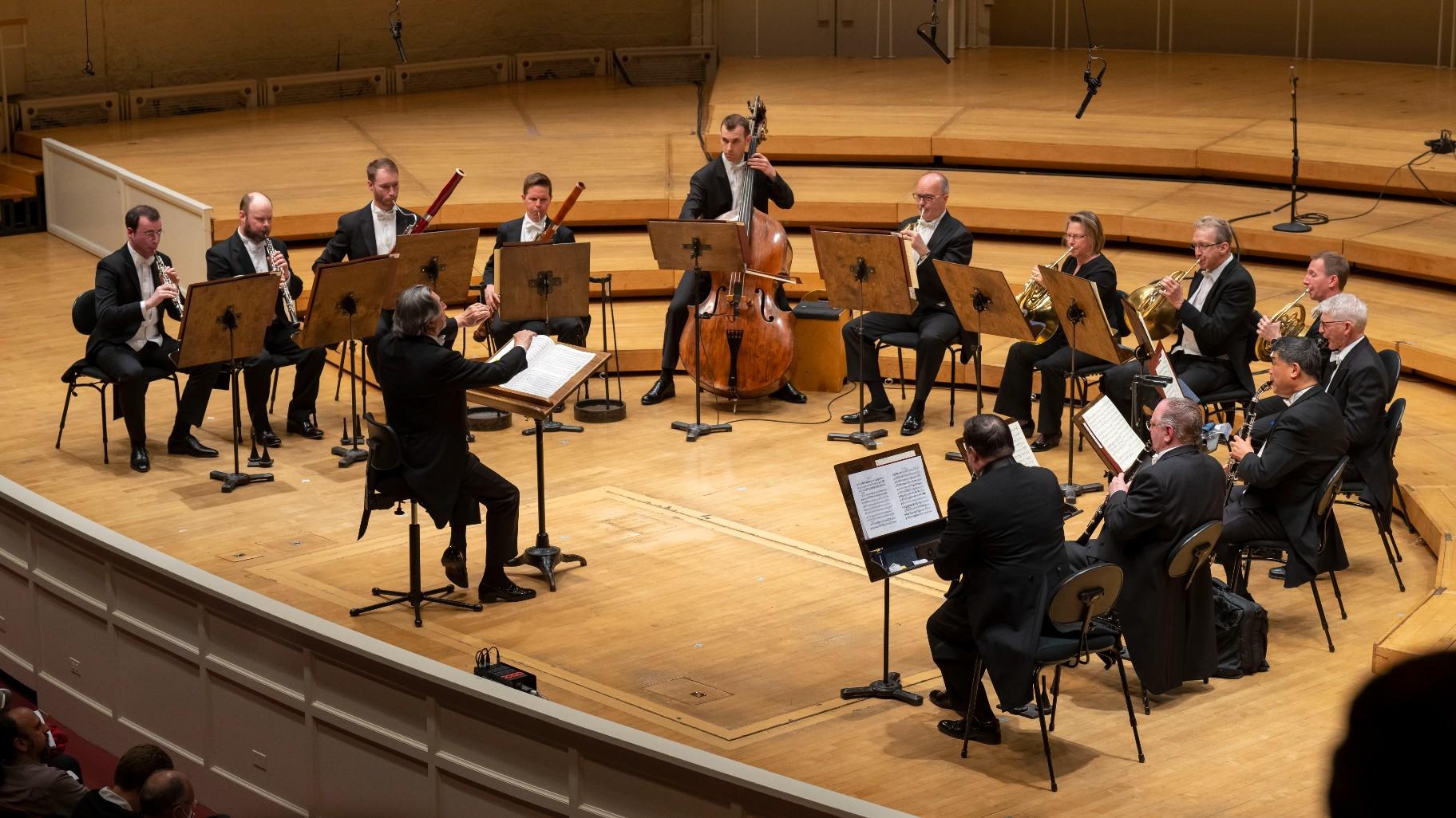 Music Director Riccardo Muti and CSO musicians perform Mozart’s Gran Partita. (Credit: Todd Rosenberg Photography)