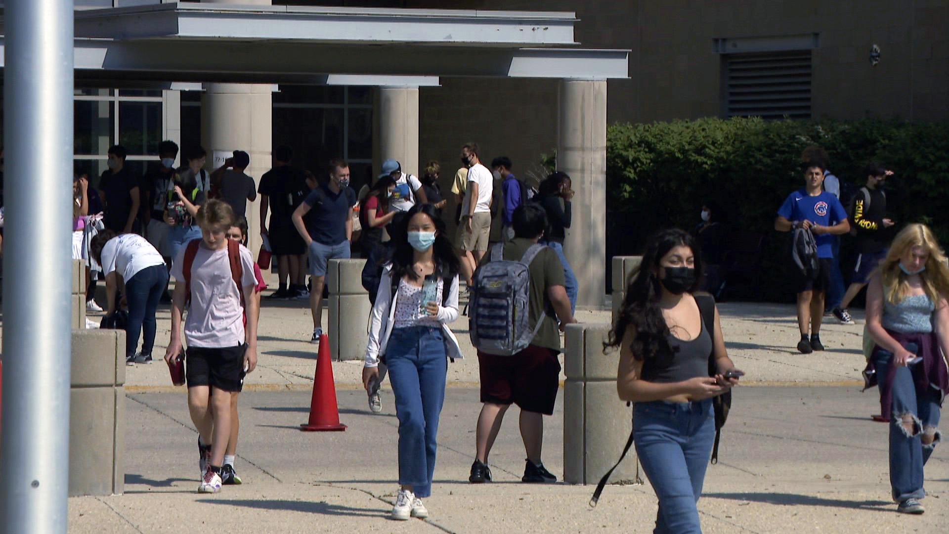 Students at Chicago Public Schools return to their classrooms after an extended period of remote learning on Monday, Aug. 30, 2021. (WTTW News)