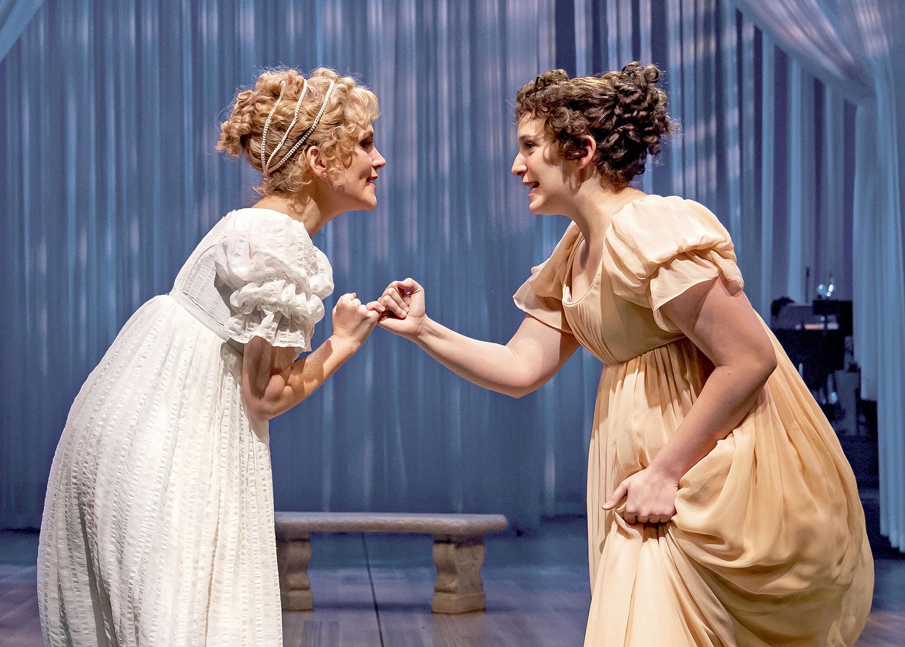 Lora Lee Gayer, left, and Ephie Aardema) in “Emma.” (Photo by Liz Lauren)