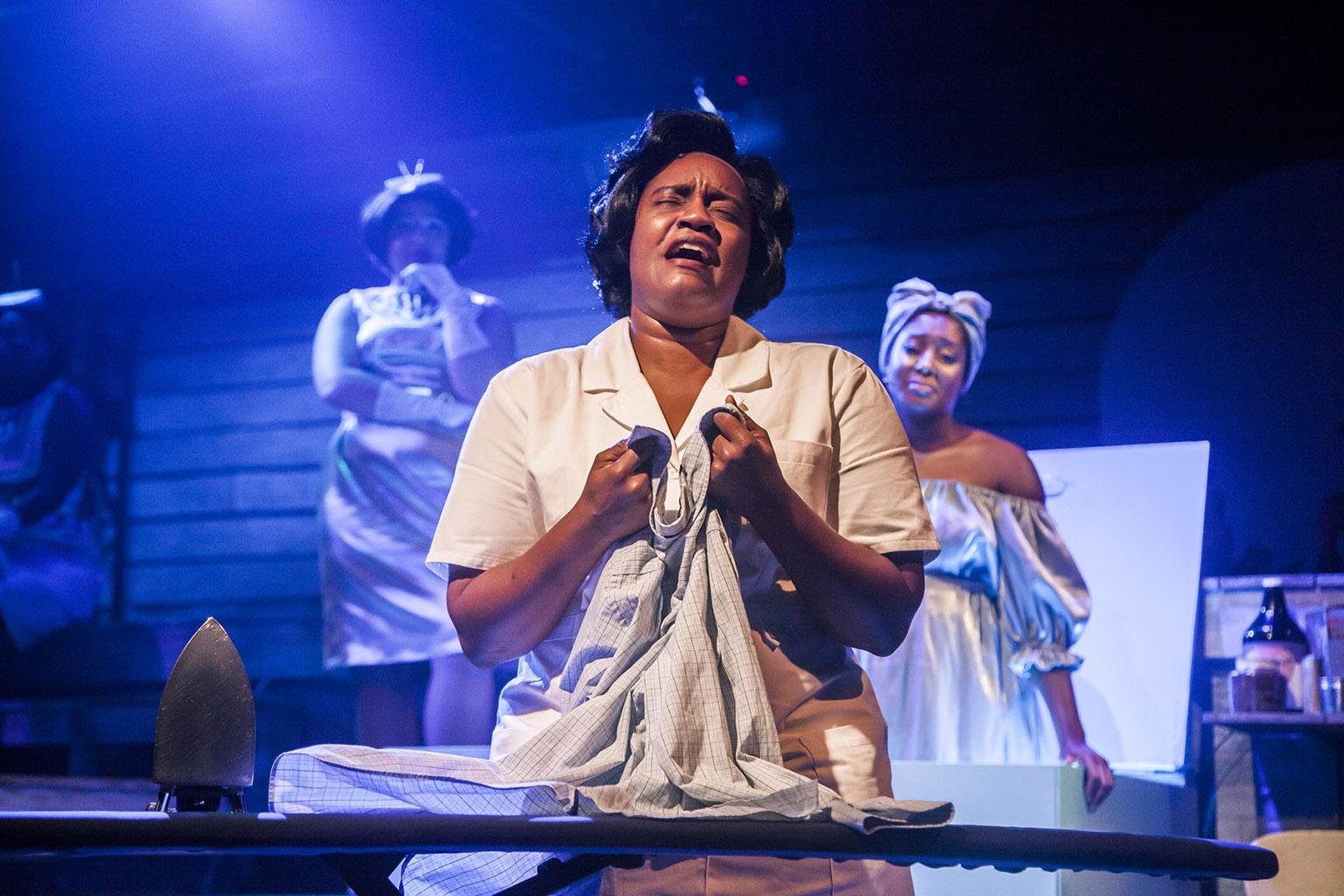 Rashada Dawan, center, with Emma Sipora Tyler and Tyler Symone in “Caroline, Or Change.” (Photo by Marisa KM) 