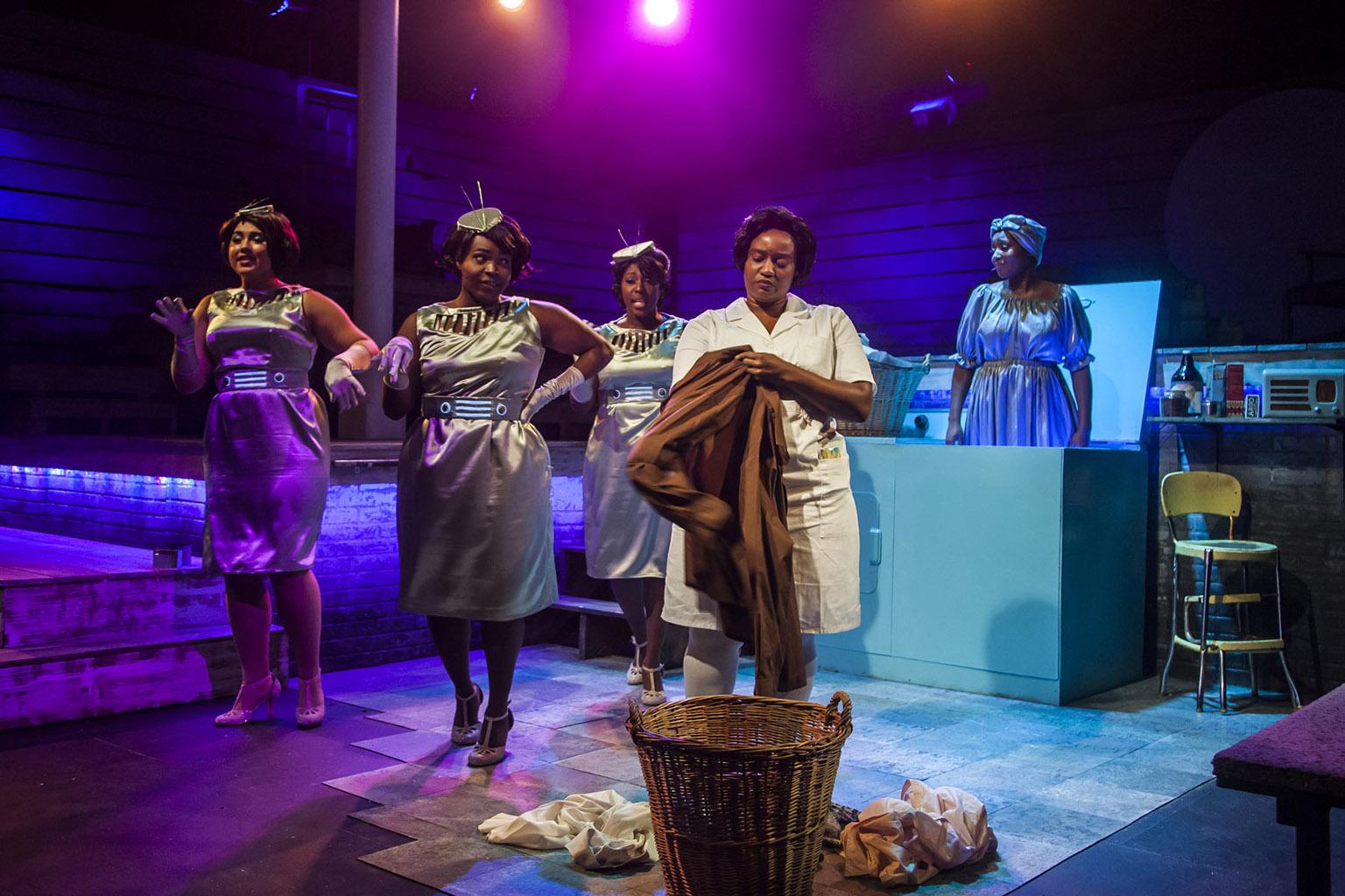 From left: Emma Sipora Tyler, De’Jah Jervai, Roberta Burke, Rashada Dawan and Tyler Symone in “Caroline, Or Change.” (Photo by Marisa KM)  