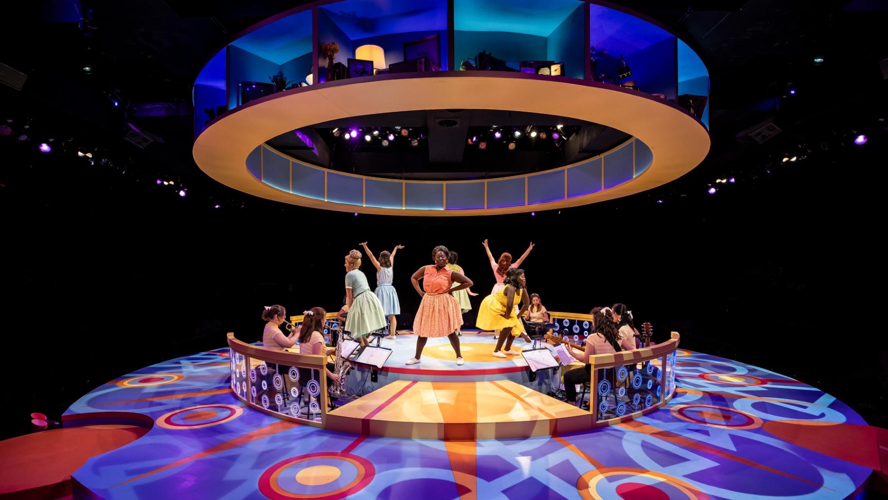 The cast of “Beehive: The ‘60s Musical,” playing at the Marriott Theatre. (Liz Lauren)