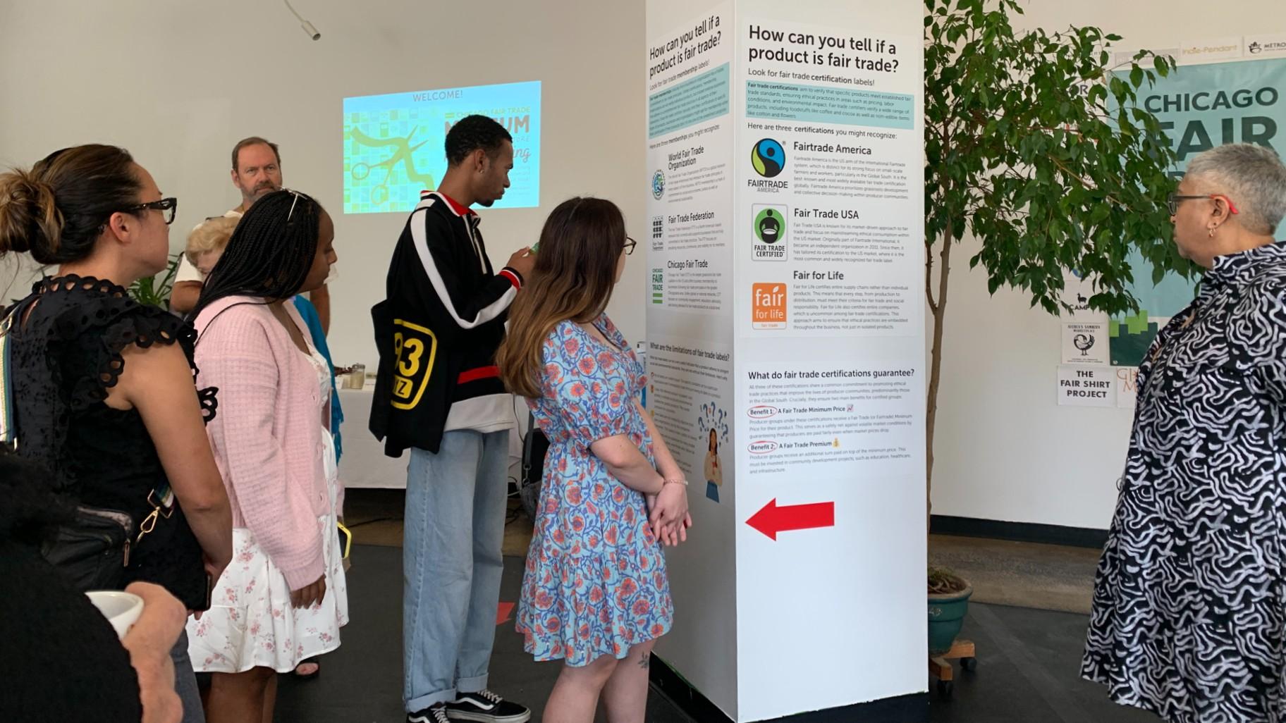 Visitors of the museum can learn about the history of international trade, the production of common food products and clothing pieces, greenwashing, fair trade labels, ethical brands and Chicago’s labor rights movements. (Eunice Alpasan / WTTW News)