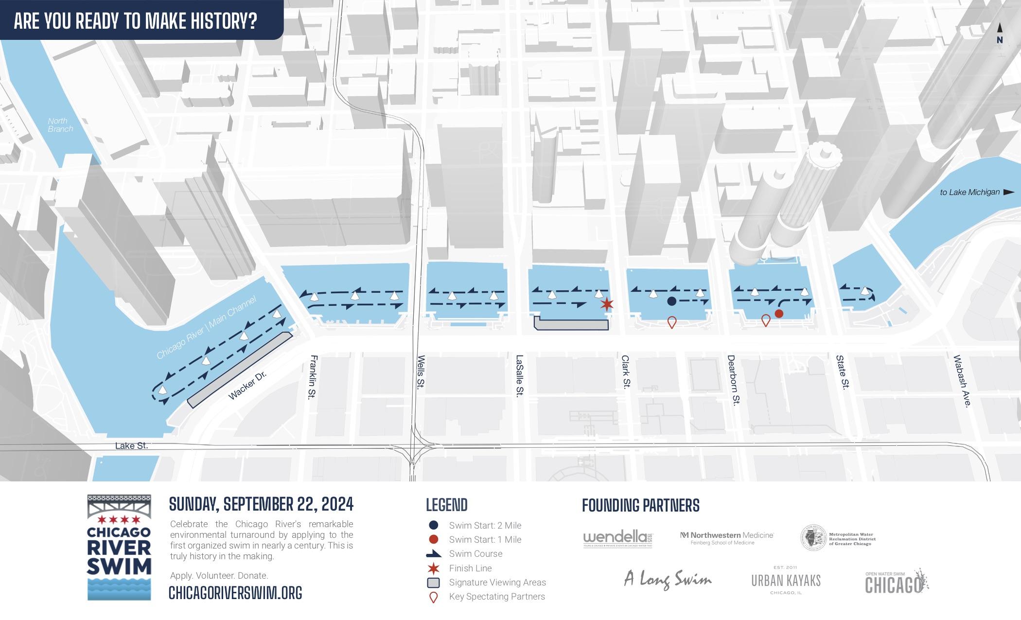 This had been the proposed course for Chicago River Swim. (Courtesy of Chicago River Swim)