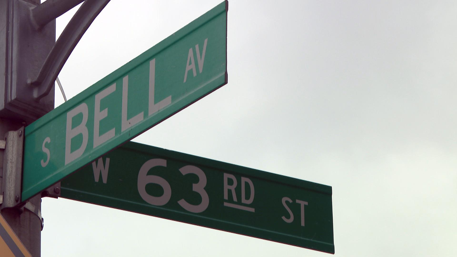 The intersection of 63rd Street and South Bell Avenue in Chicago. (WTTW News)