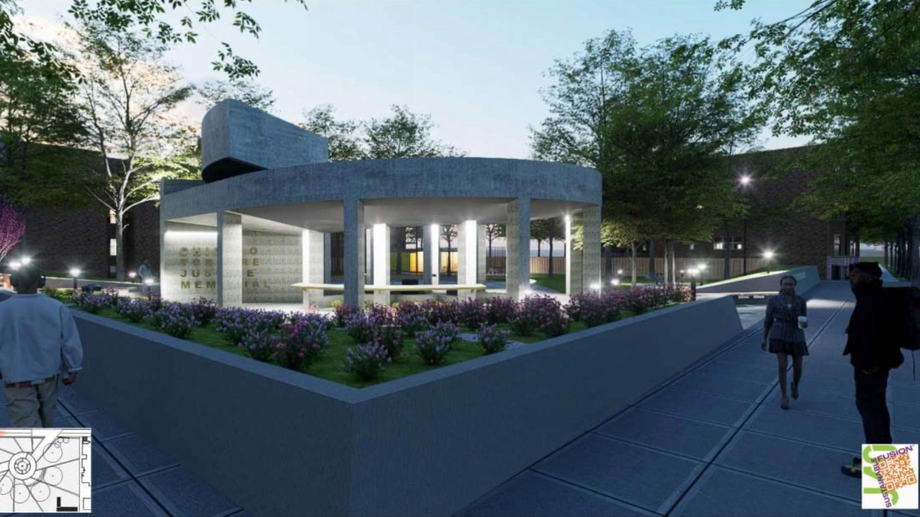 Rendering of the Chicago Torture Justice Memorial located at 5520 S. King Drive. (Courtesy of JAQ Corp Int, P.C.)