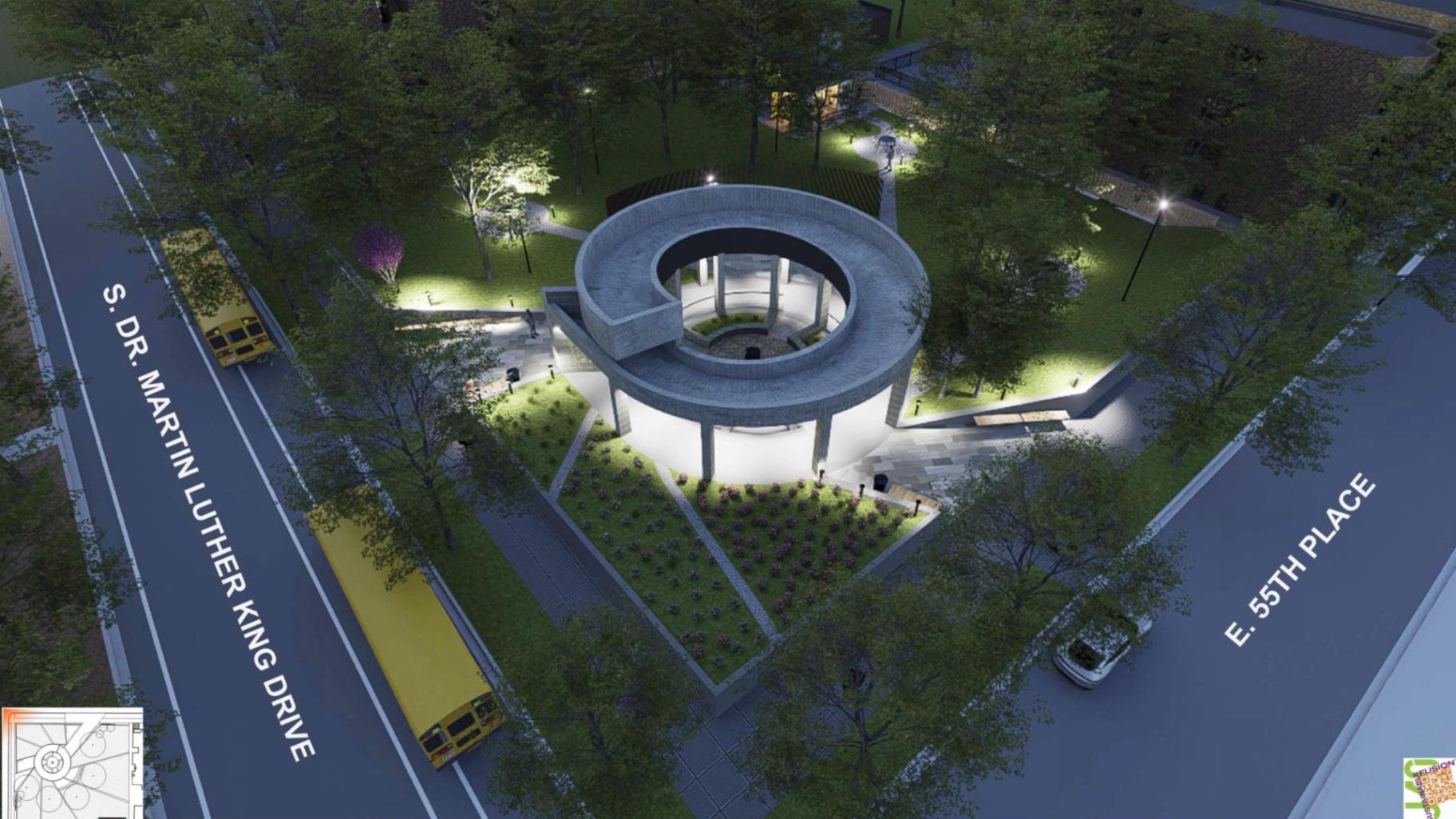 Rendering of the Chicago Torture Justice Memorial located at 5520 S. King Drive. (Courtesy of JAQ Corp Int, P.C.)