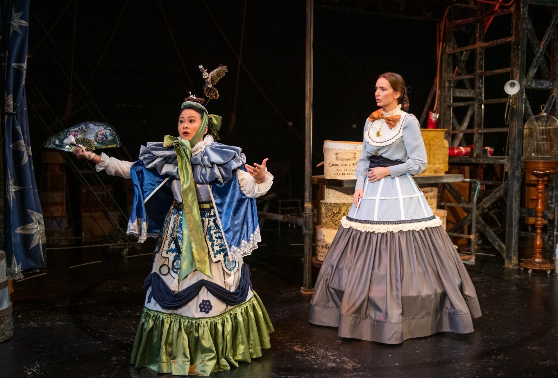 Christine Bunuan and Kasey Foster in “Mr. Dickens’ Hat.” (Photo by Michael Brosilow)