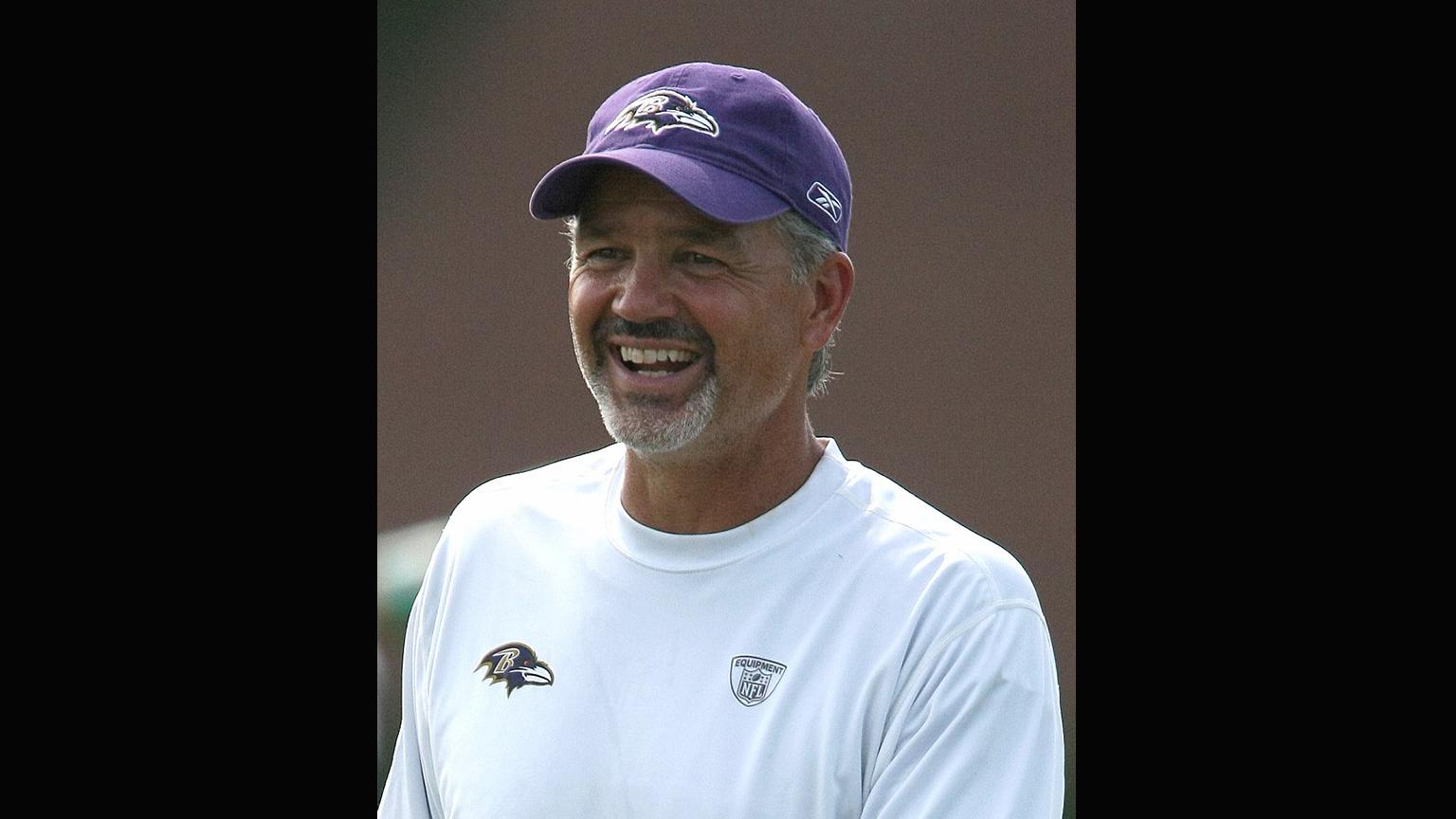 Chuck Pagano at the Baltimore Ravens training camp on Aug. 20, 2009. (Keith Allison via Wikimedia Commons)