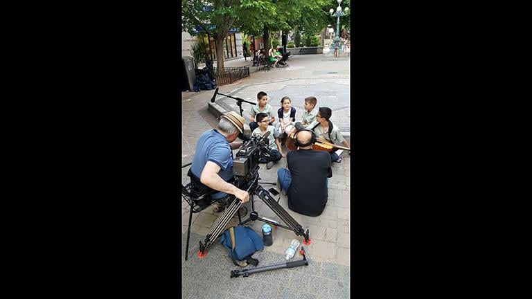 “Chicago Tonight” films young members of Cielito Lindo in Giddings Plaza. (Courtesy Cielito Lindo / Facebook)