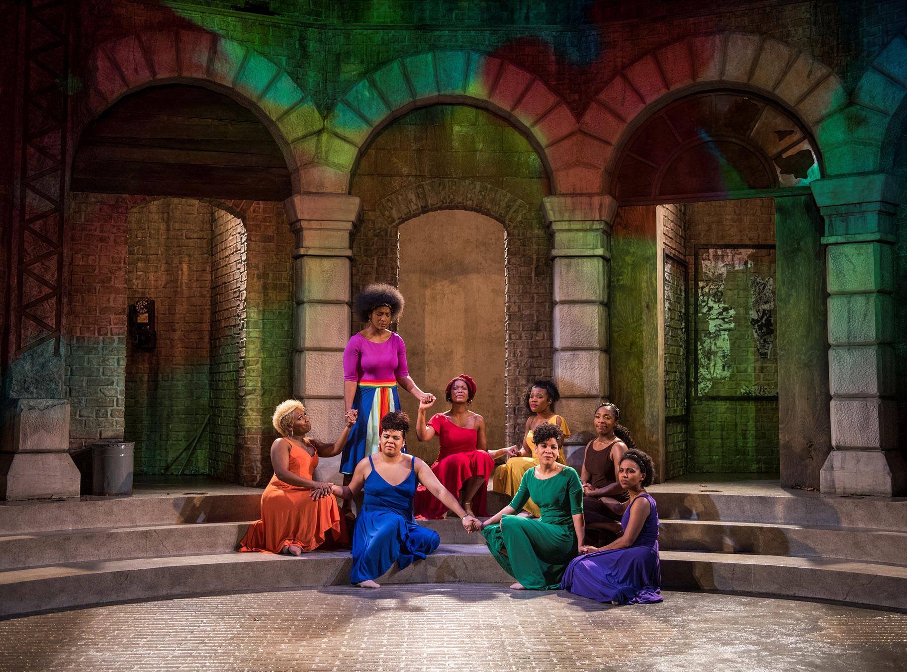 Clockwise from left: Alexis J. Roston, Melody Angel, AnJi White, Melanie Brezill, Patrese D. McClain, Leah Casey, Angelica Katie and Melissa DuPrey. (Photo by Michael Brosilow)