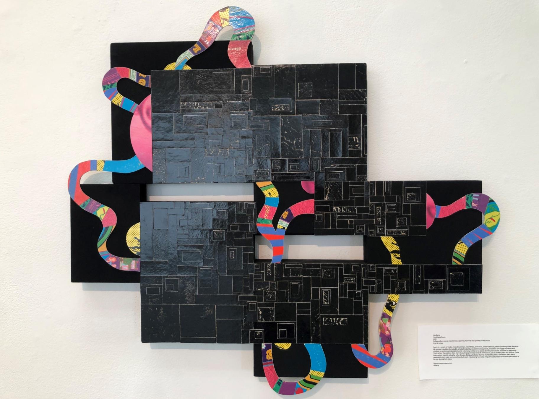 Art on display in the “RE-BOP!” exhibition at the Beverly Arts Center. (Marc Vitali / WTTW News)