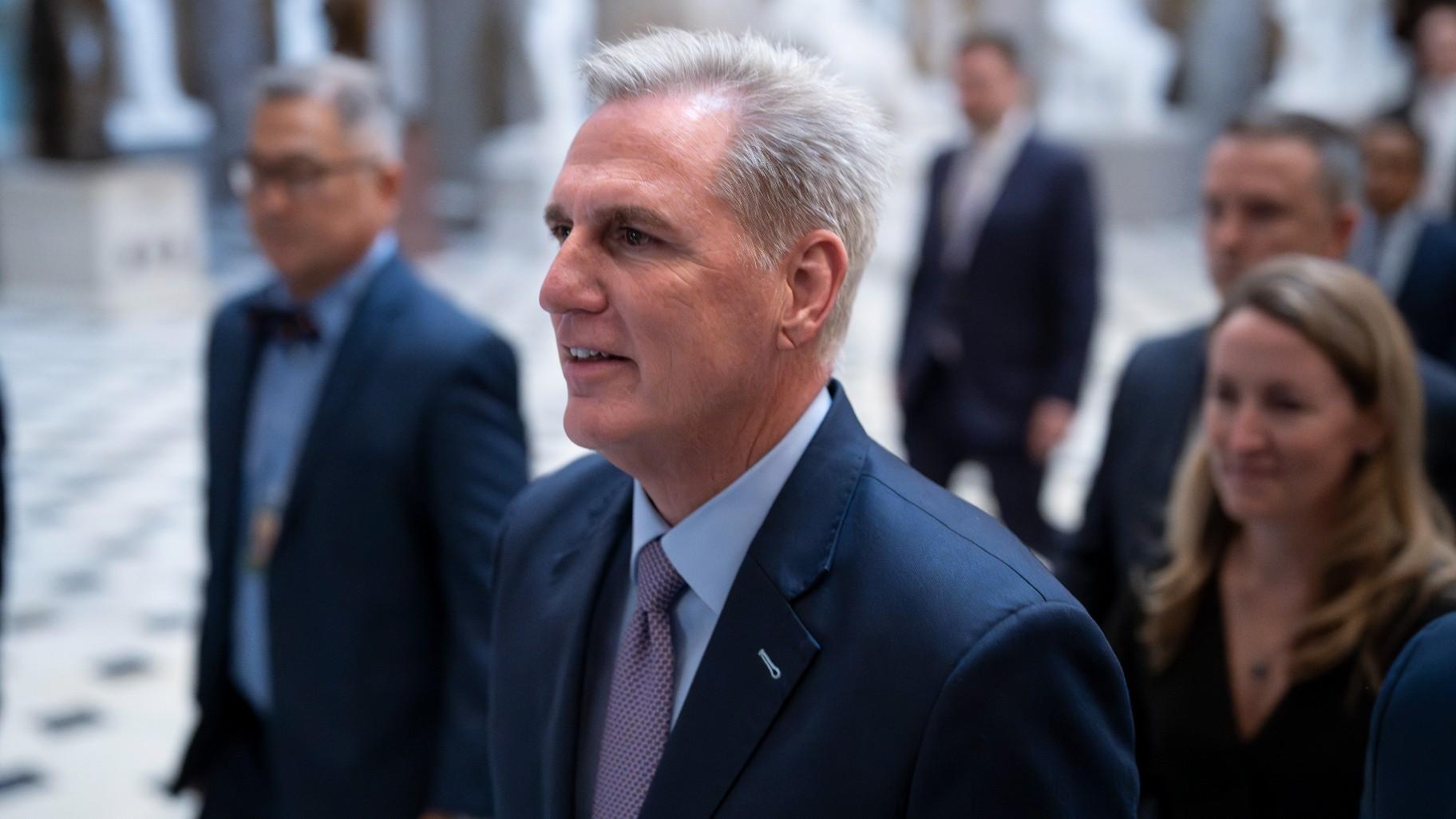 Rep. Kevin McCarthy, R-Calif., leaves the House floor after being ousted as Speaker of the House at the Capitol in Washington, Tuesday, Oct. 3, 2023. (AP Photo/J. Scott Applewhite)