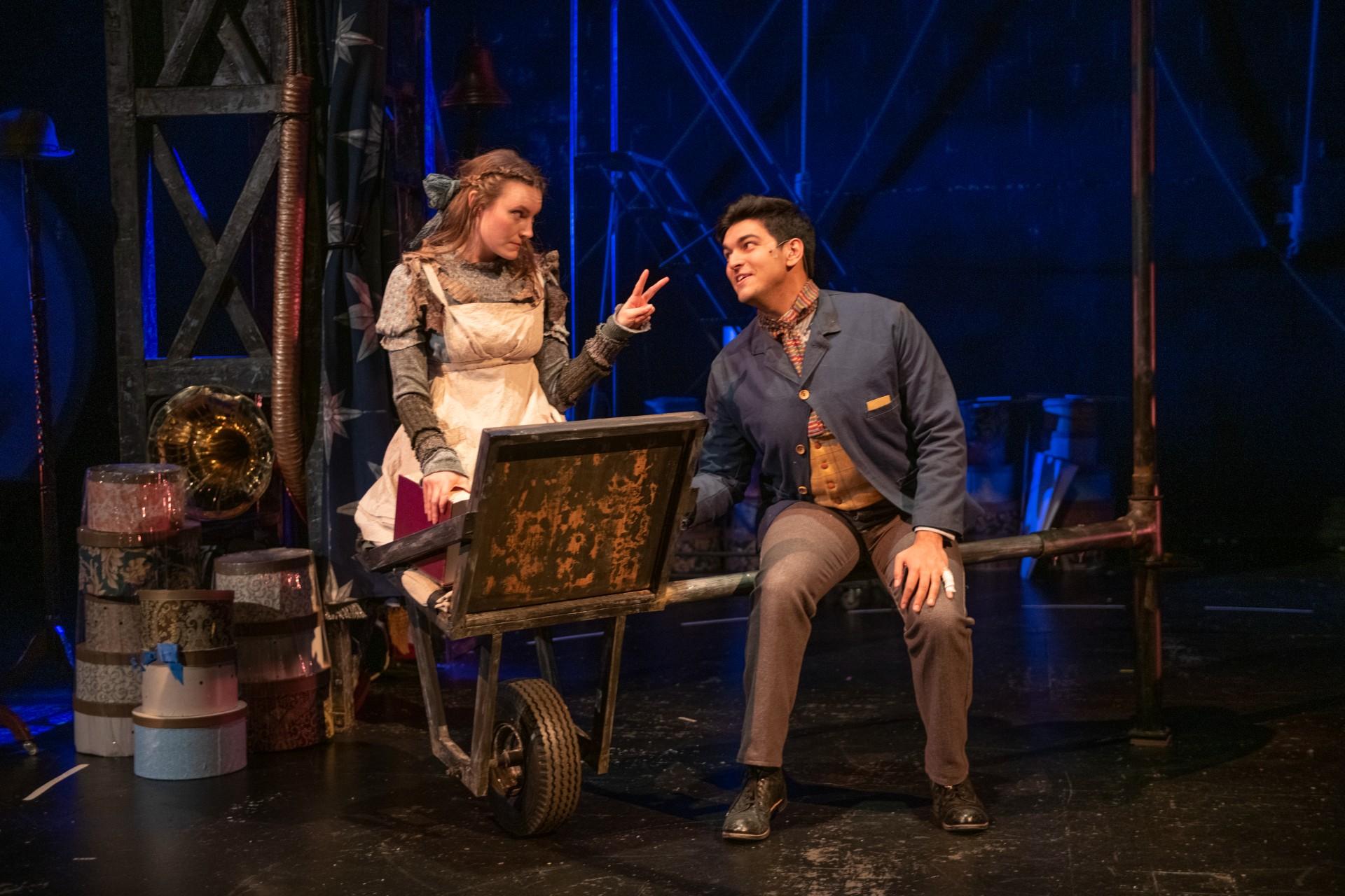 Cordelia Dewdney and Ruchir Khazanchi in “Mr. Dickens’ Hat.” (Photo by Michael Brosilow)