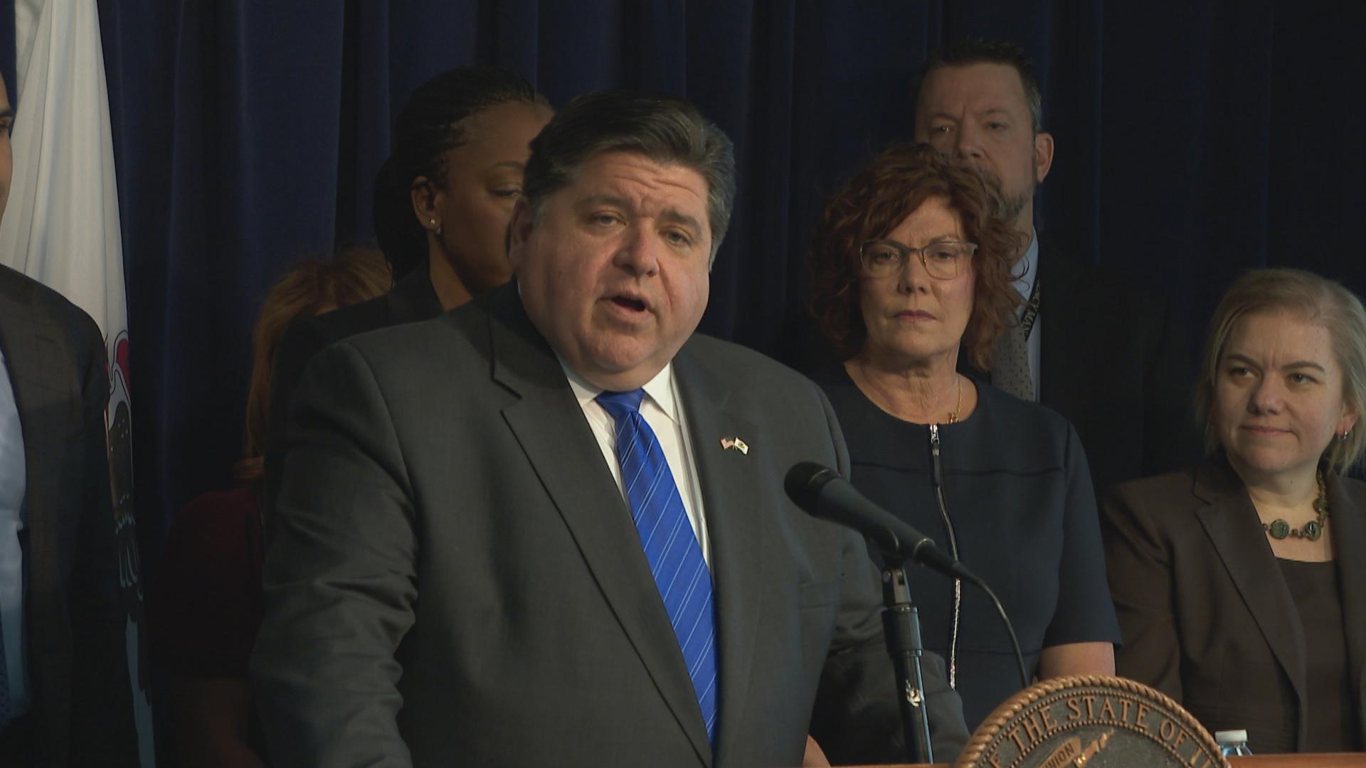 Illinois Gov. J.B. Pritzker talks Friday, Feb. 28, 2020 about the novel coronavirus. (WTTW News)