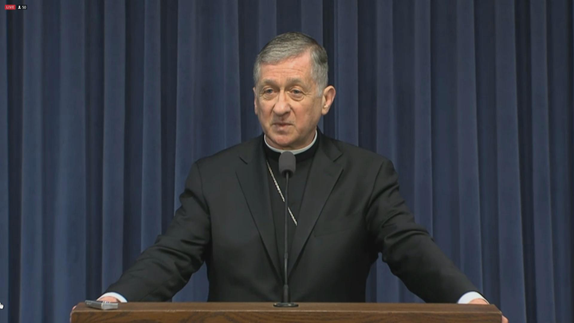Cardinal Blase Cupich urges lawmakers Wednesday in Springfield to pass gun control laws.