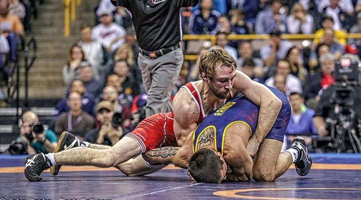 Ingleside native Daniel Dennis, pictured above in red, defeated Tony Ramos in the 2016 Olympic Trials Championship. (John Sachs / Flickr)