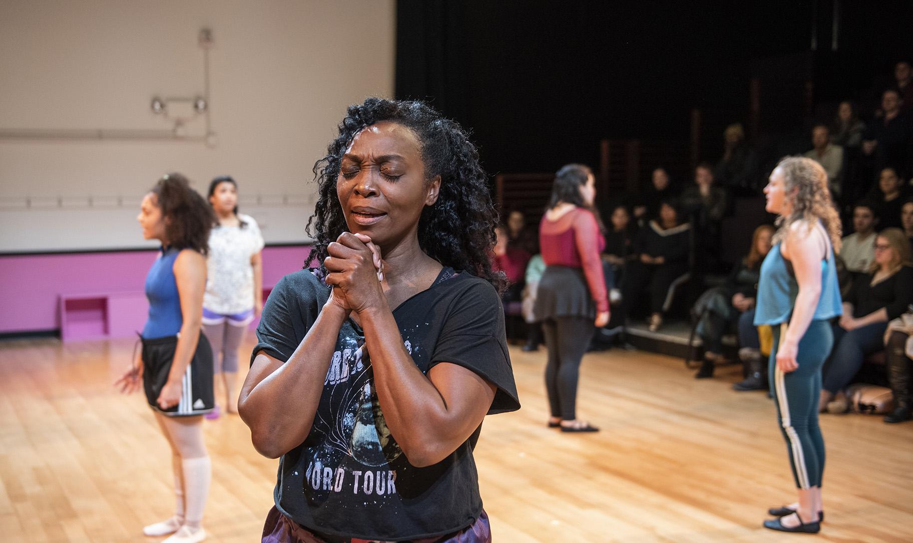 Shanésia Davis in Steppenwolf’s Chicago premiere of “Dance Nation” by Clare Barron. (Photo by Michael Brosilow)