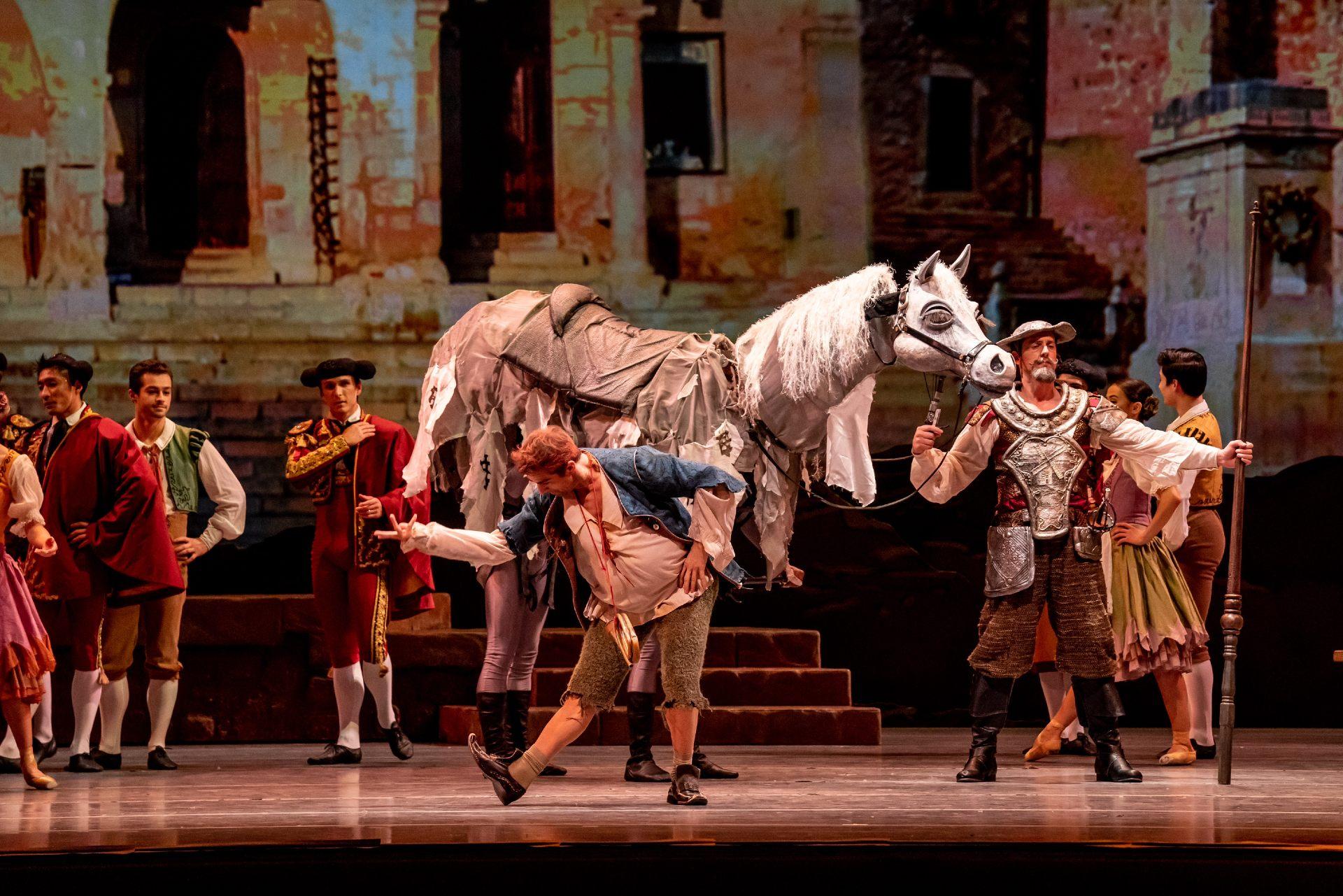 Derrick Agnoletti and Miguel Angel Blanco in “Don Quixote.” (Photo by Cheryl Mann)