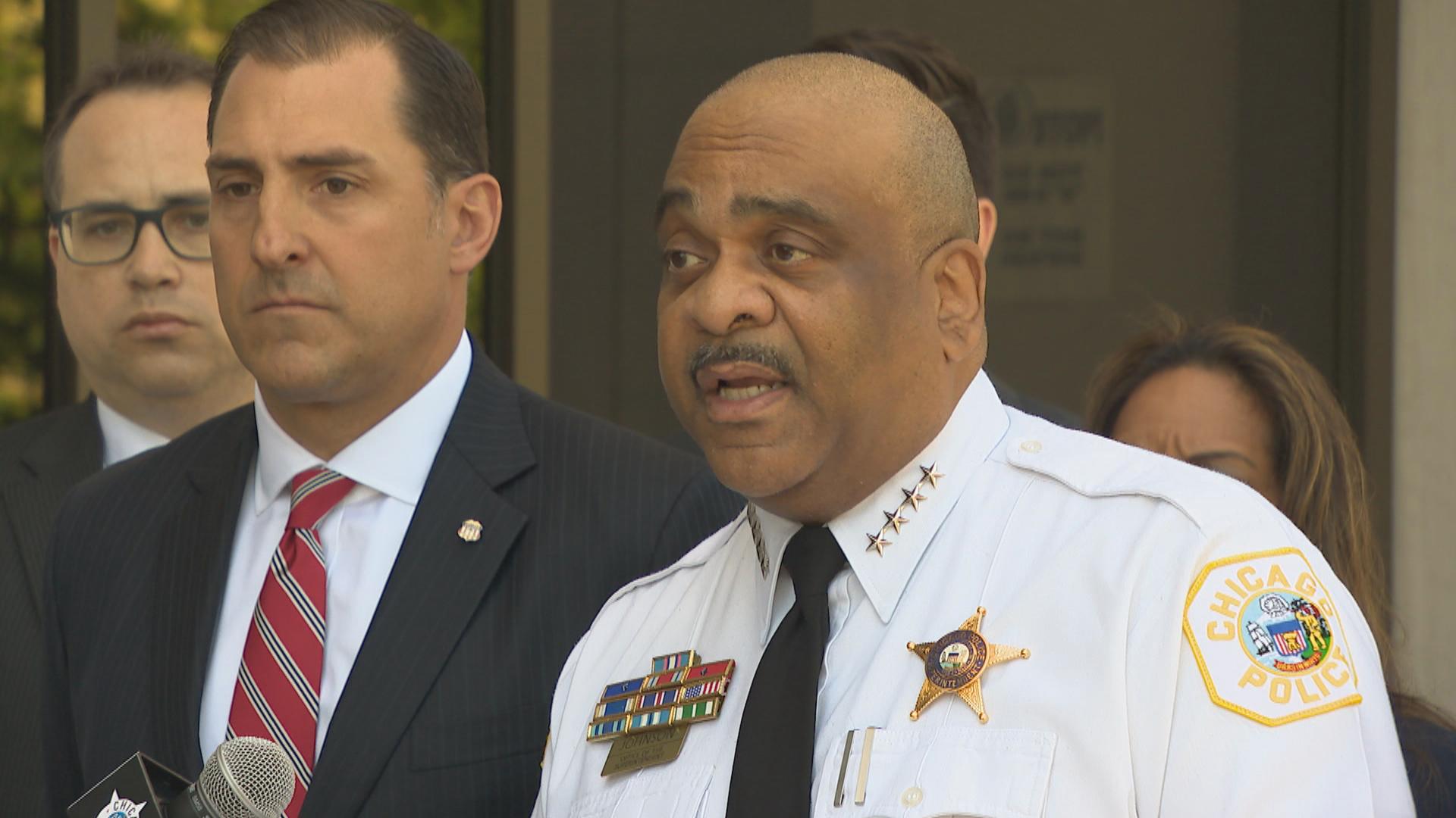 CPD Superintendent Eddie Johnson speaks to the media Wednesday, June 13, 2018.