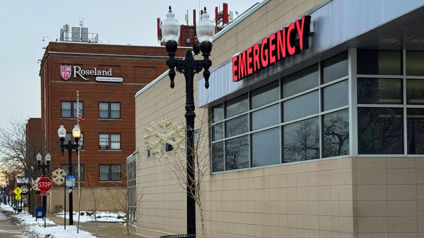 Roseland Community Hospital is pictured on Dec. 6, 2025. (WTTW News)