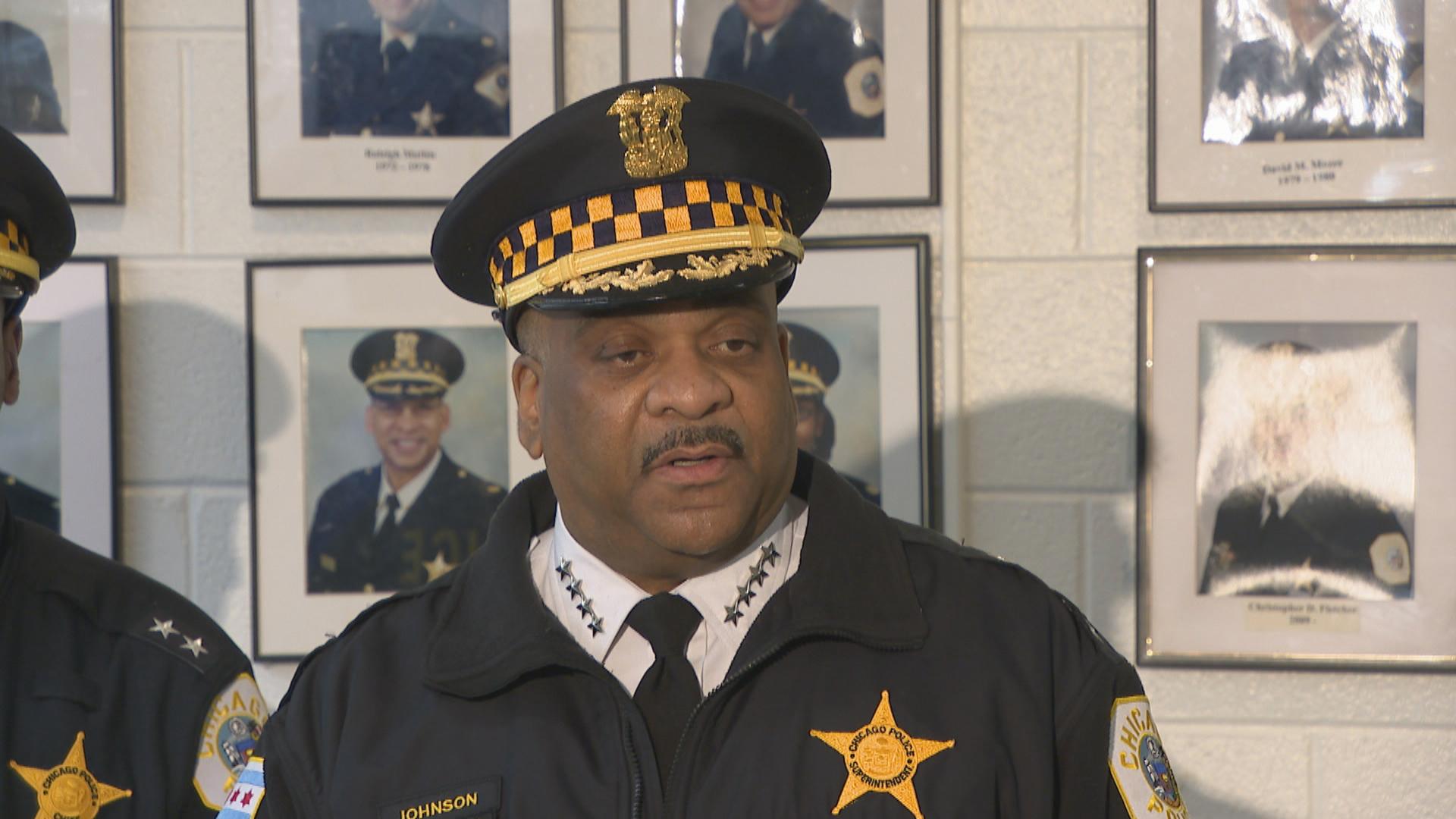 Chicago Police Department Superintendent Eddie Johnson speaks to the press on Monday, April 2, 2018. (Chicago Tonight)