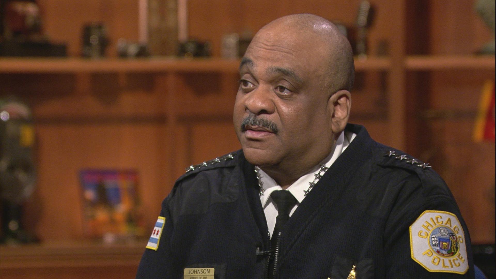 Chicago Police Superintendent Eddie Johnson appears on “Chicago Tonight” on Nov. 14, 2019. (WTTW News)