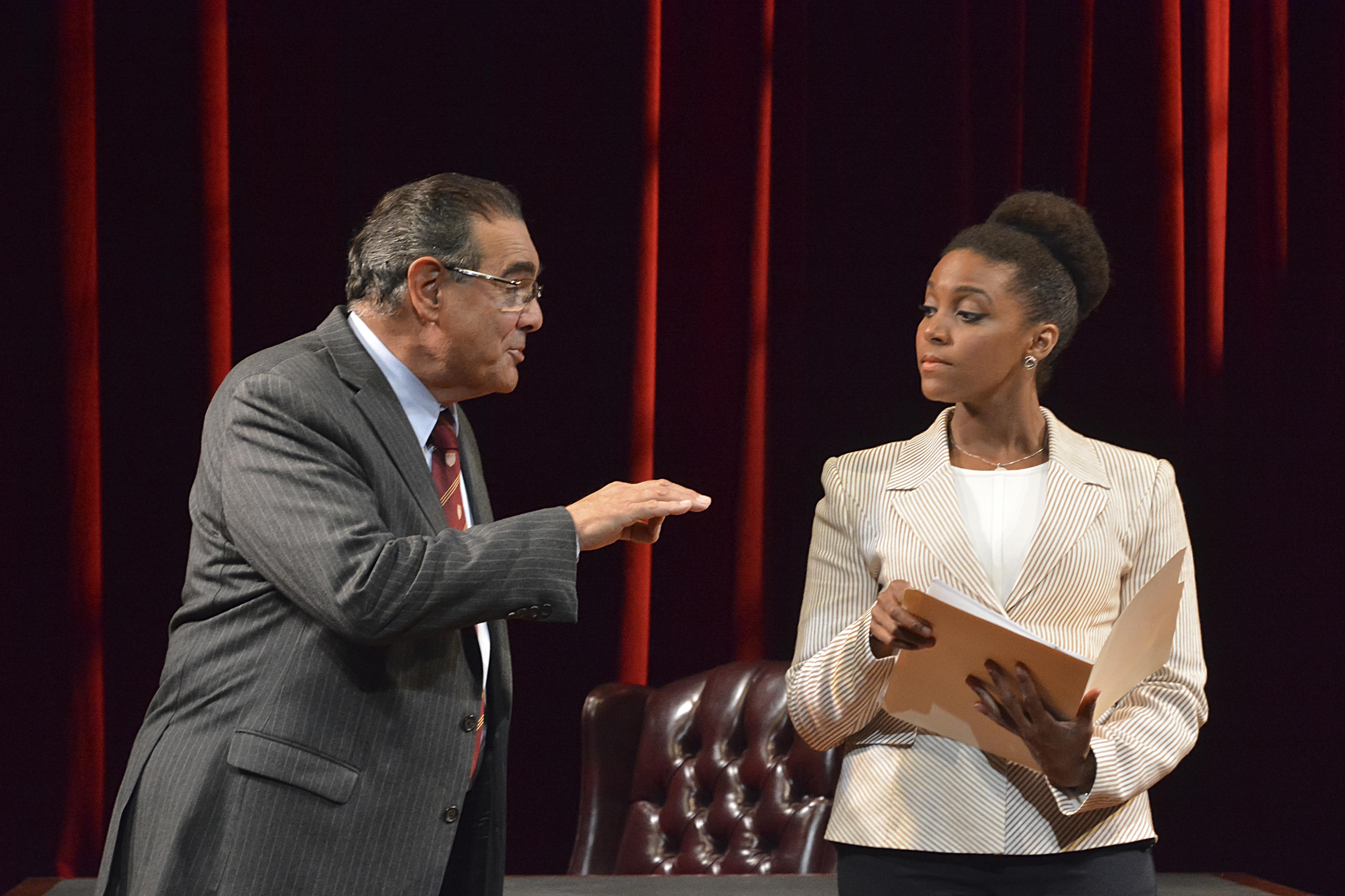 Edward Gero and Jade Wheeler in “The Originalist” at Court Theatre. (Photo by Gary W Sweetman)