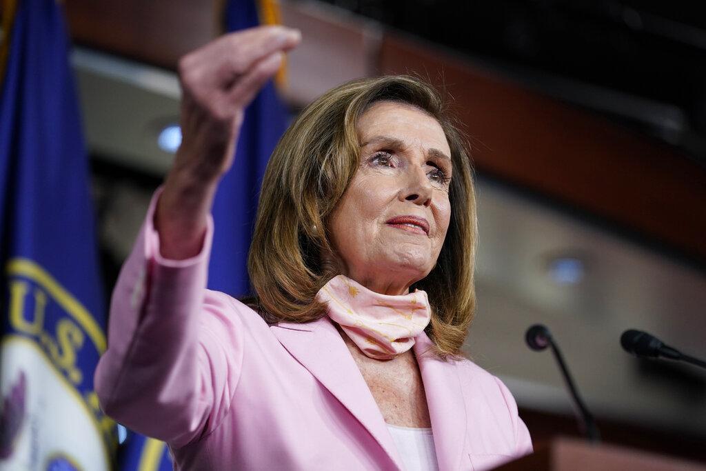 House Speaker Nancy Pelosi of Calif., speaks during a news conference on Capitol Hill in Washington, Saturday, Aug. 22, 2020. (AP Photo / Susan Walsh)