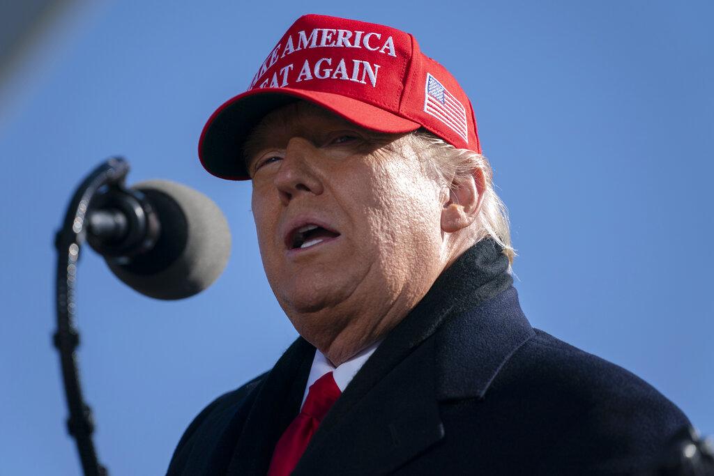 President Donald Trump speaks during a campaign rally at Fayetteville Regional Airport, Monday, Nov. 2, 2020, in Fayetteville, N.C. (AP Photo / Evan Vucci)