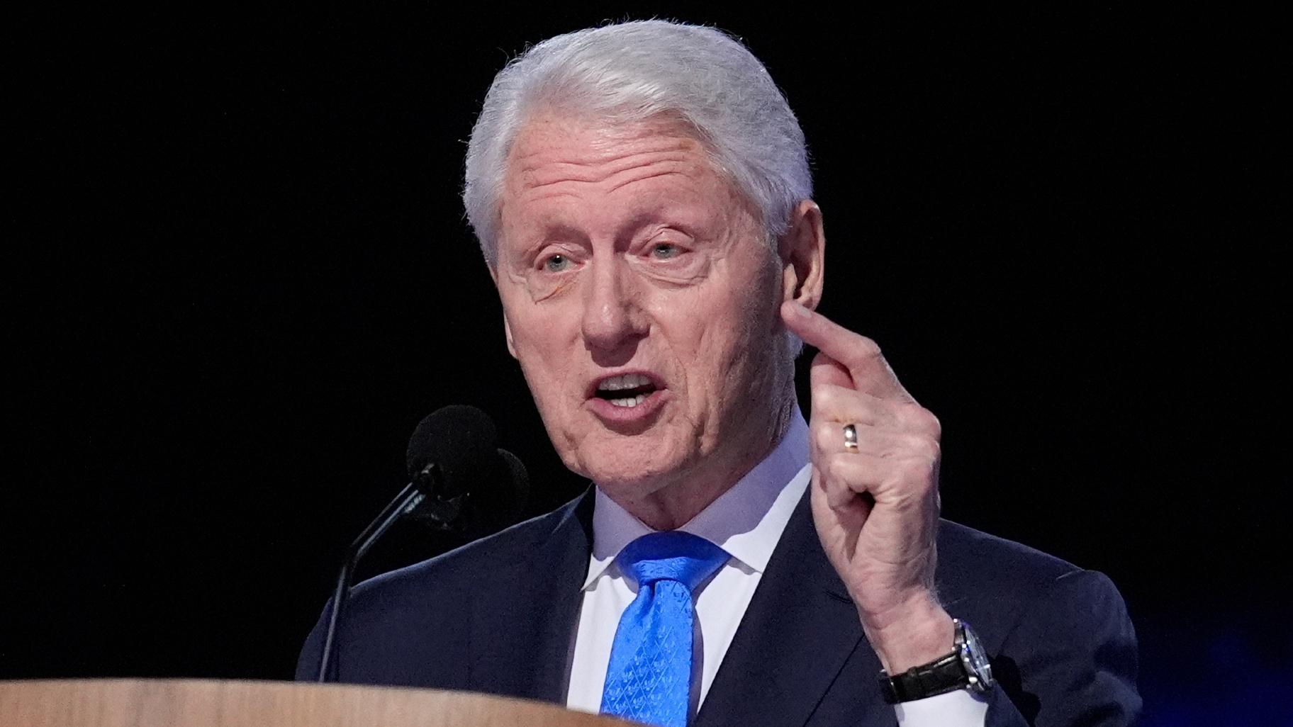 Former President Bill Clinton speaks during the Democratic National Convention Wednesday, Aug. 21, 2024, in Chicago. (Brynn Anderson / AP Photo)