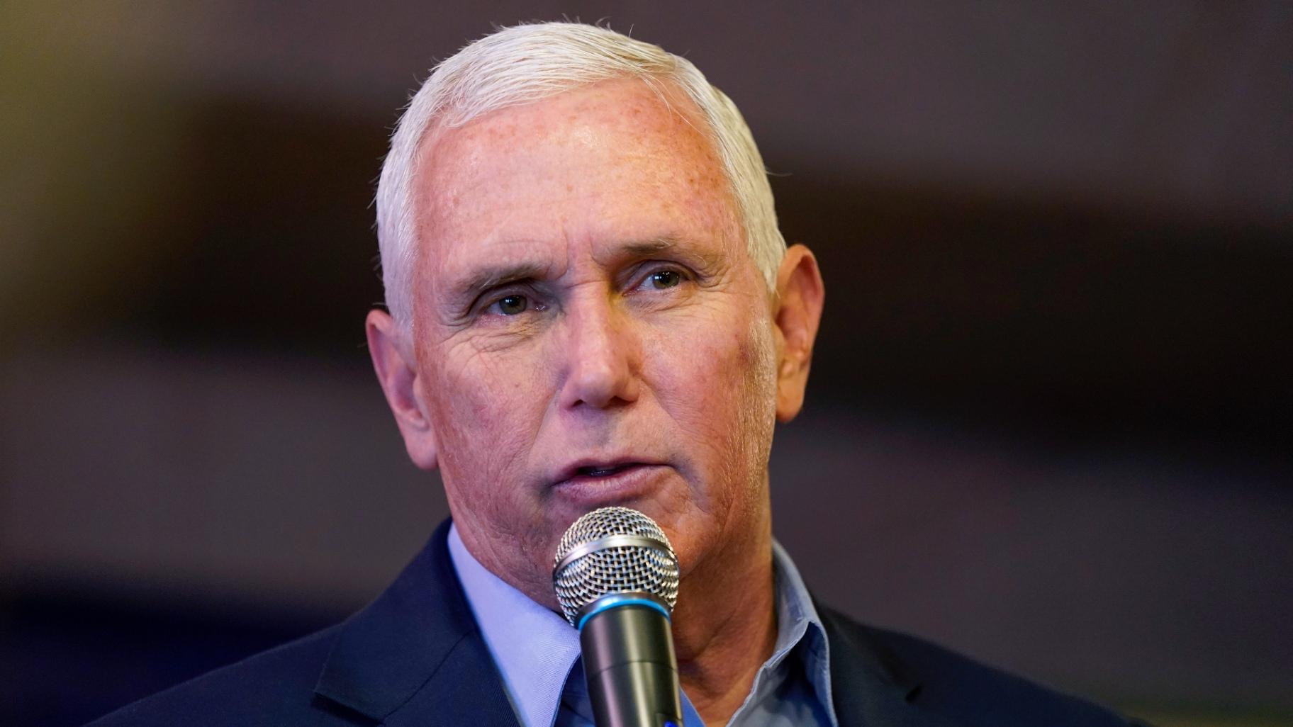 FILE - Republican presidential candidate former Vice President Mike Pence speaks at the Westside Conservative Club Breakfast, March 29, 2023, in Urbandale, Iowa. (AP Photo / Charlie Neibergall, File)