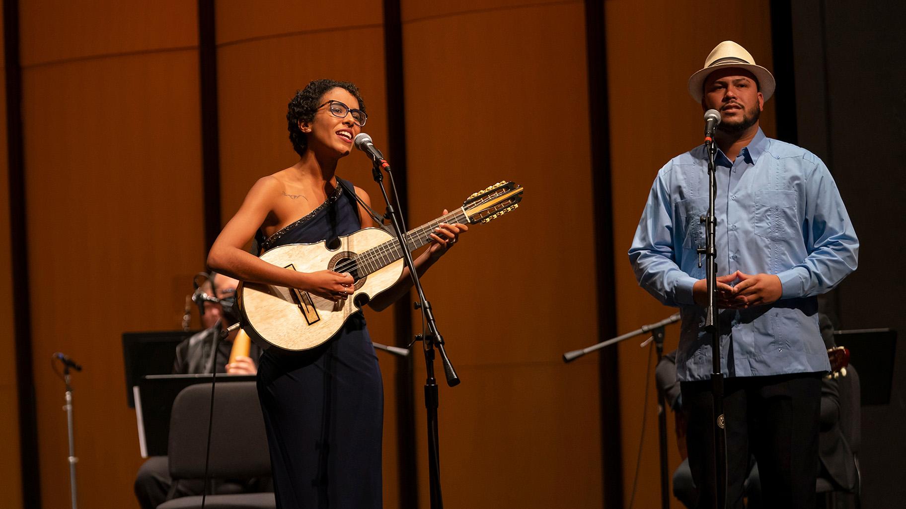 Fabiola M. Méndez plays the cuatro in “From San Juan to Chicago: Un Puente Musical.” (Courtesy Chicago Philharmonic)