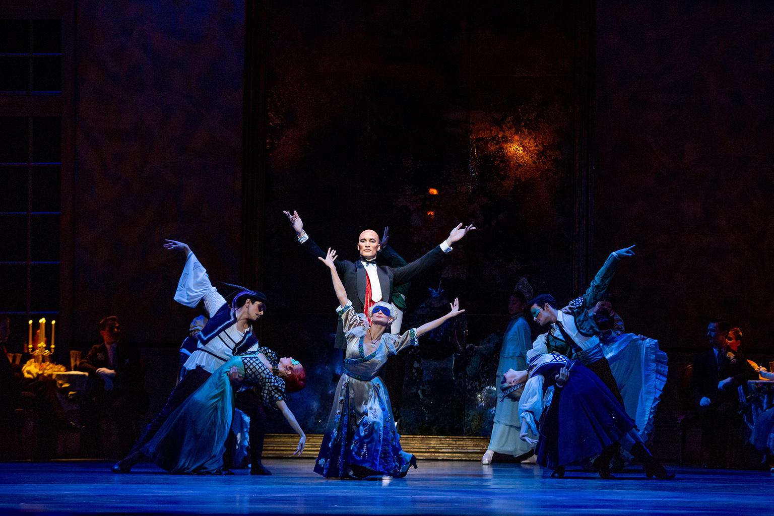 Fabrice Calmels and ensemble in “Swan Lake.” (Photo by Cheryl Mann)