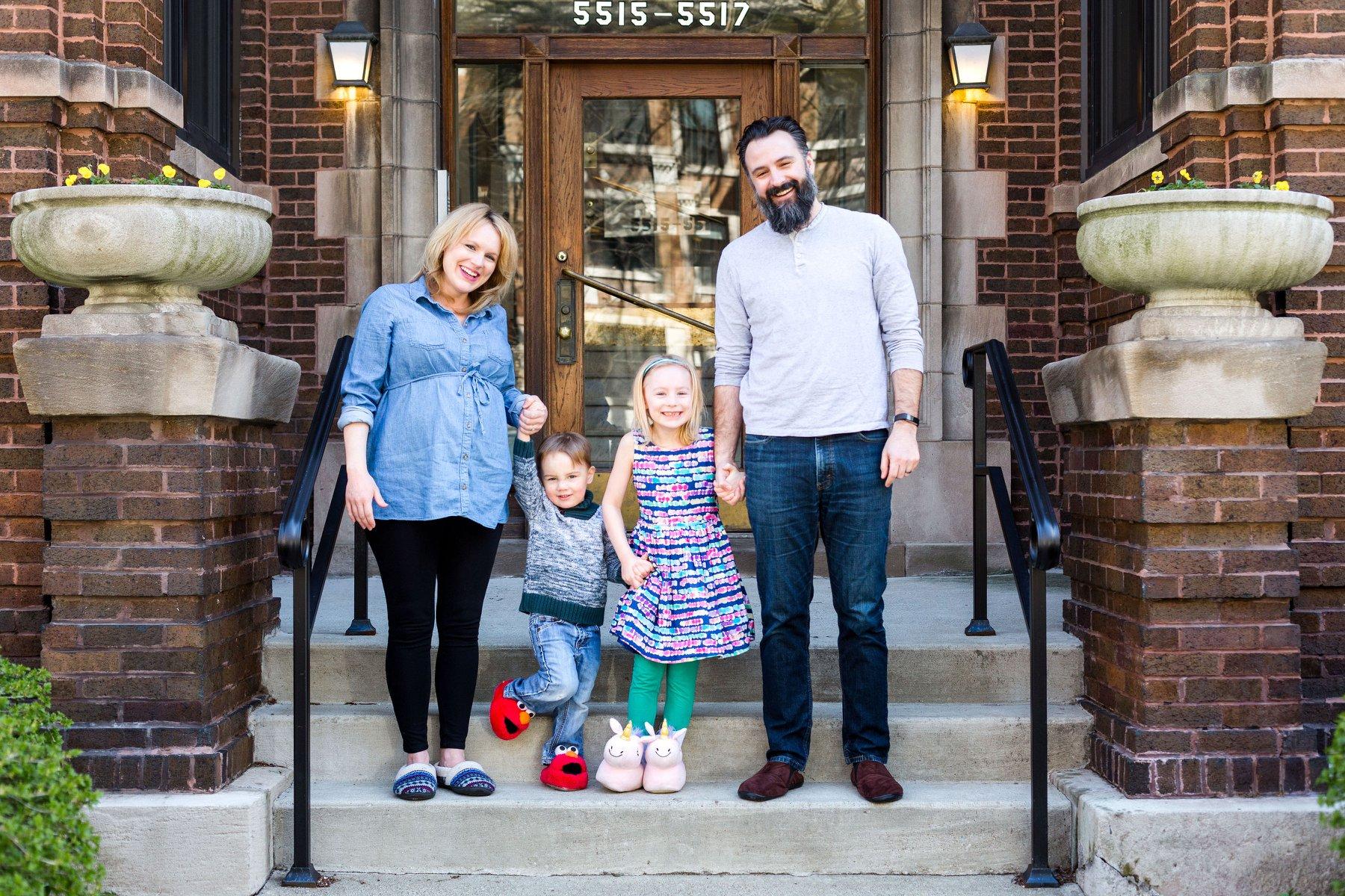 The Salesberry family, from left, Christina, Finn, Rosie and Brandon pose for a picture in April. (Courtesy Christina Salesberry)