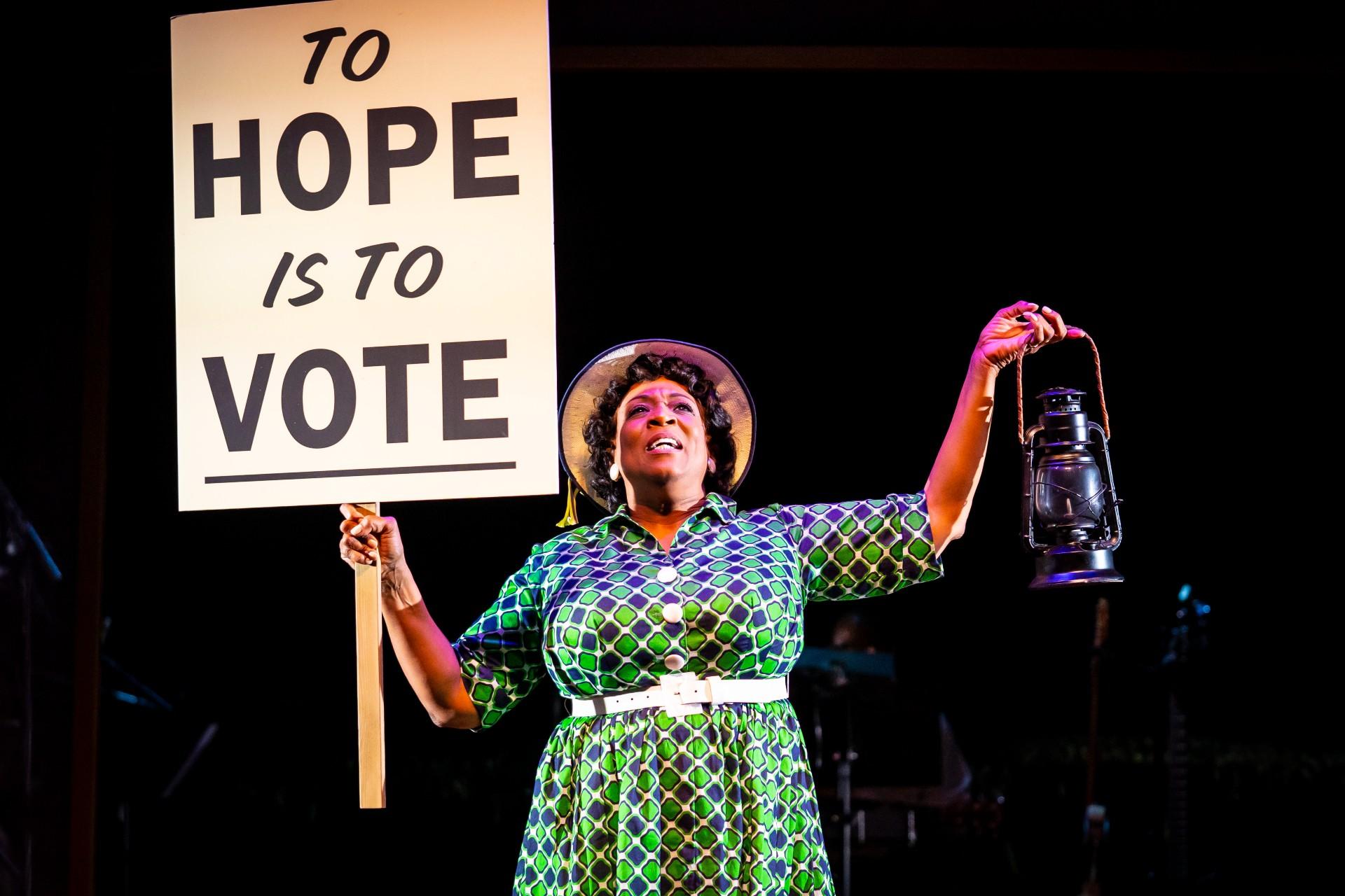 E. Faye Butler (Fannie Lou Hamer) in “Fannie (The Music and Life of Fannie Lou Hamer)” by Cheryl L. West, directed by Henry Godinez at Goodman Theatre, Oct. 15- Nov. 21. (Photo by Liz Lauren)